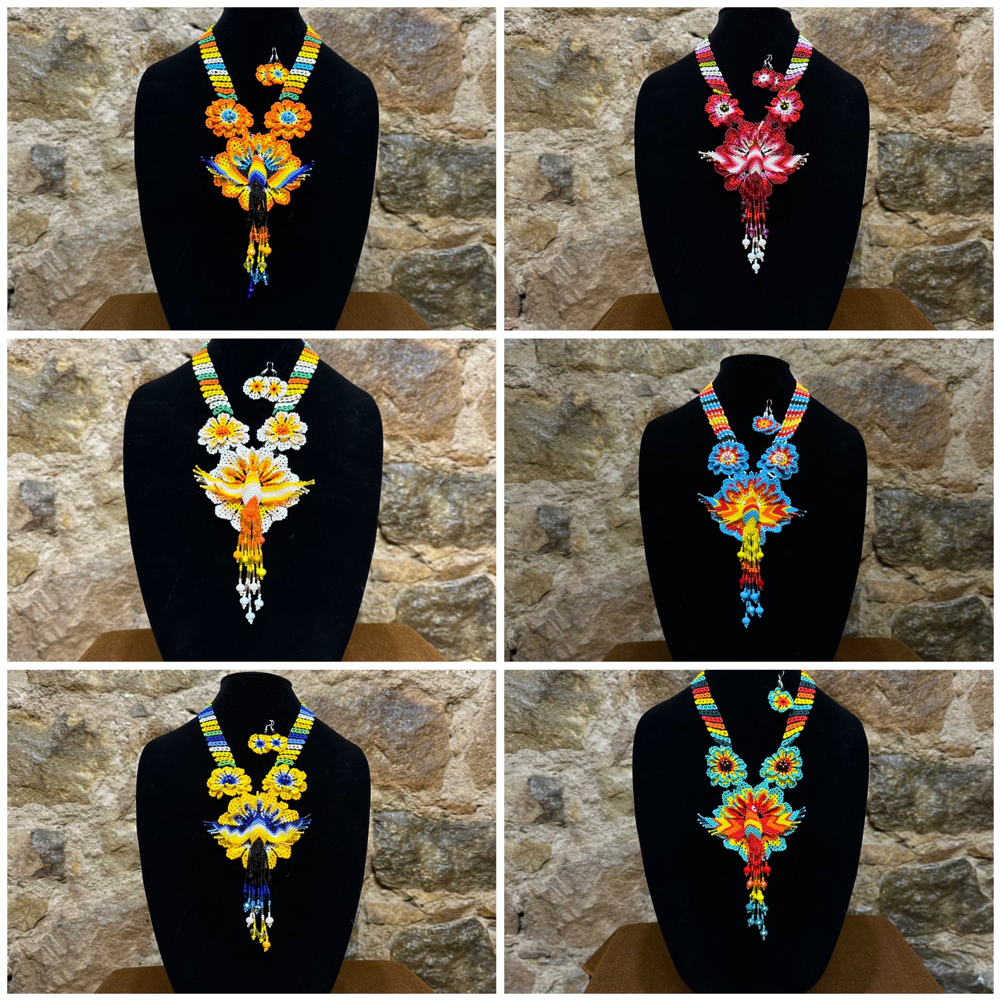 Make a vibrant statement with this handmade Floral Hummingbird Necklace and Earring Set. Crafted with colorful beads, it features a three-dimensional hummingbird motif with intricate detail. Whether you choose to make a statement at a special occasion or just want to add a touch of elegance to your casual look, this set won’t disappoint. With the perfect combination of charm and beauty, this one-of-a-kind set is sure to complement any ensemble.