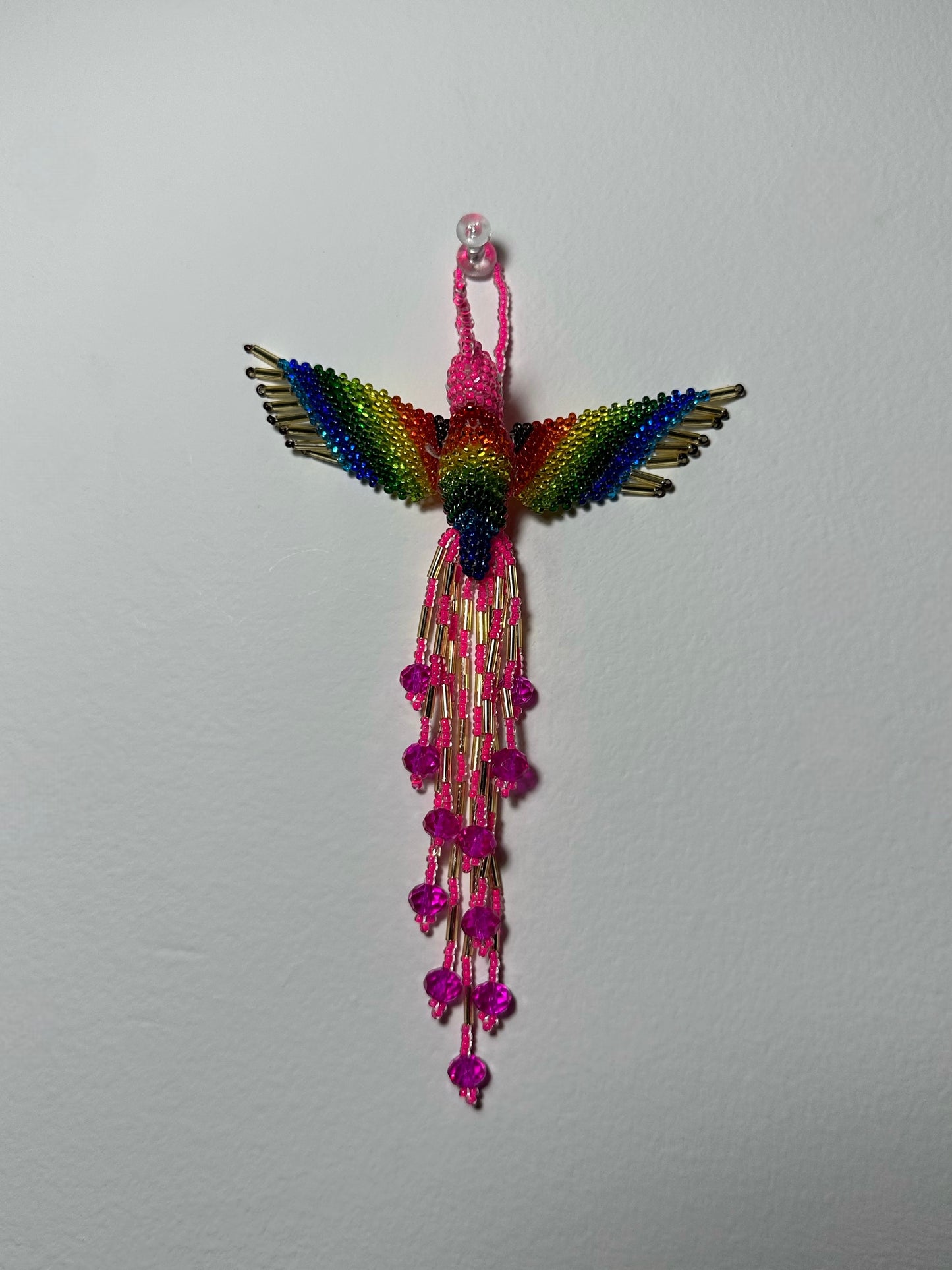 Hummingbird Beaded Key Chain