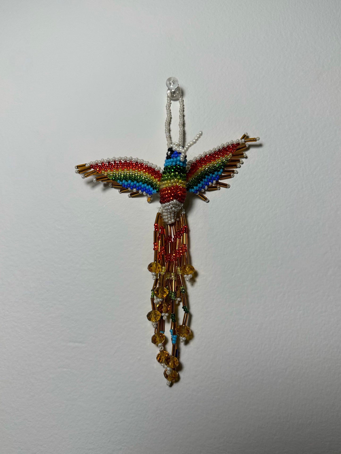 Hummingbird Beaded Key Chain