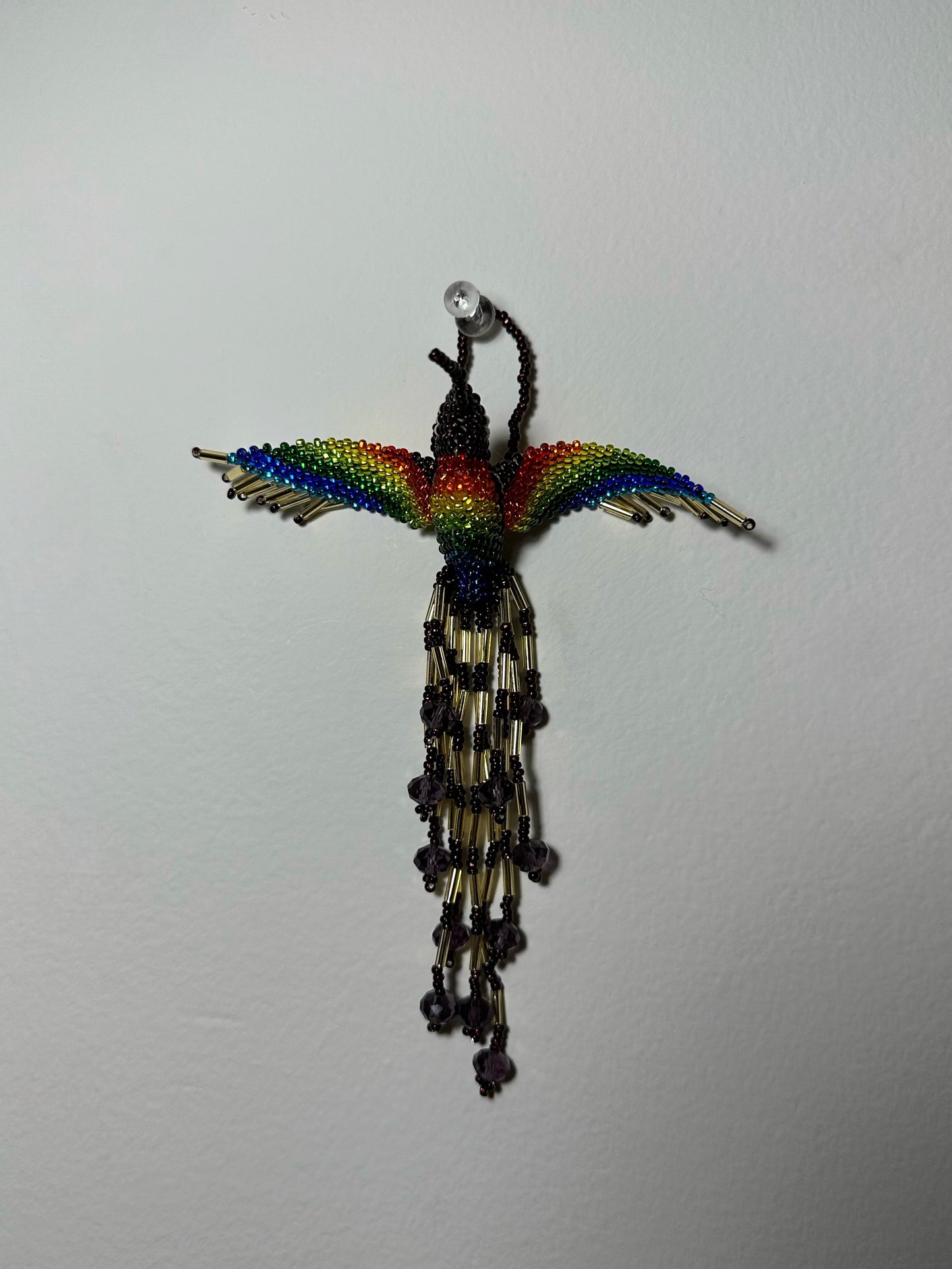 Hummingbird Beaded Key Chain