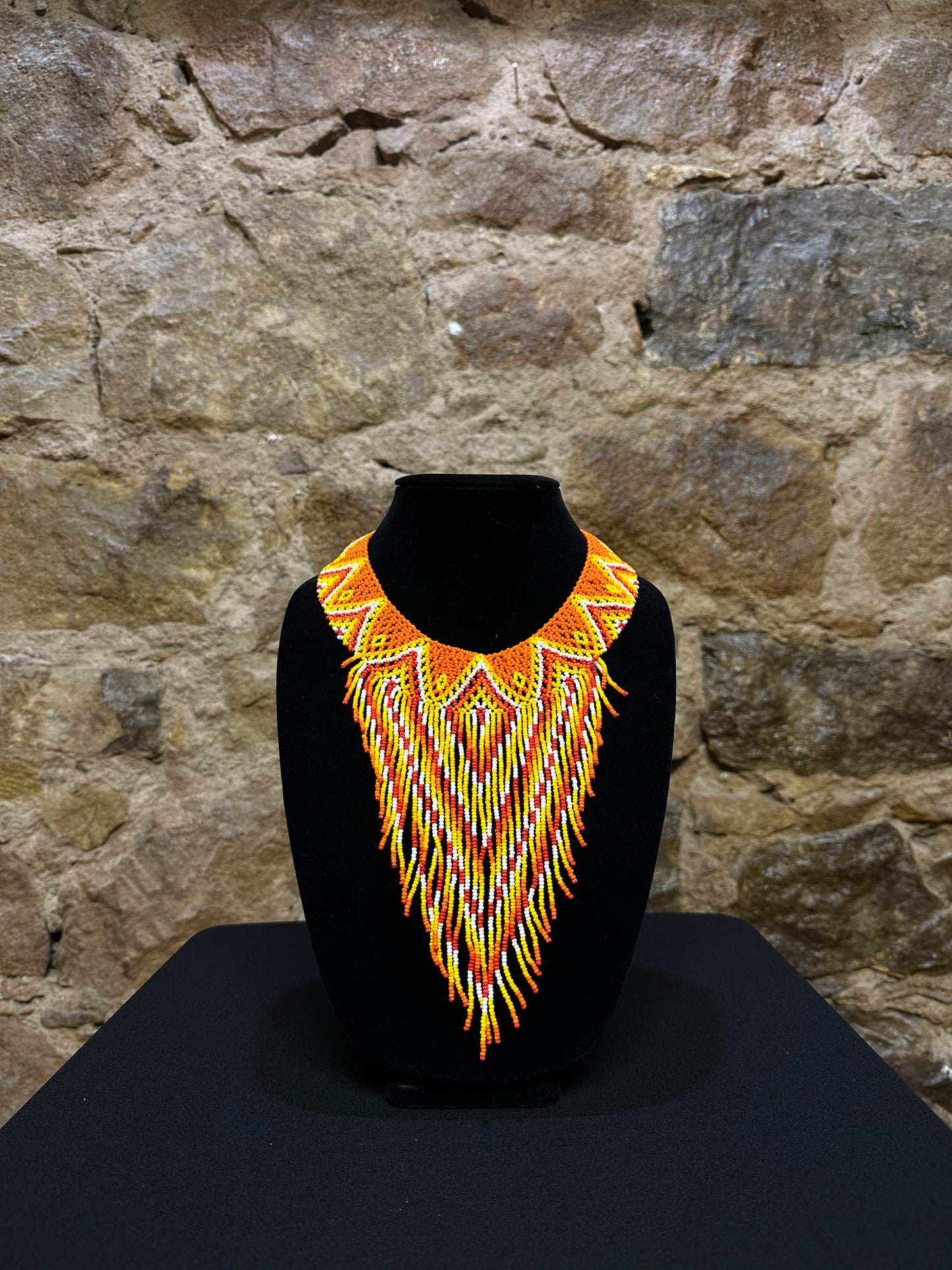 This beautiful Guatemalan-made Waterfall Beaded Necklace will add sparkle and color to any look! The craftsmanship is impeccable, with bright beads in a V-shaped waterfall design. Each piece is hand made with care and adds a unique beauty to any ensemble. Pull your look together with this stunning necklace!