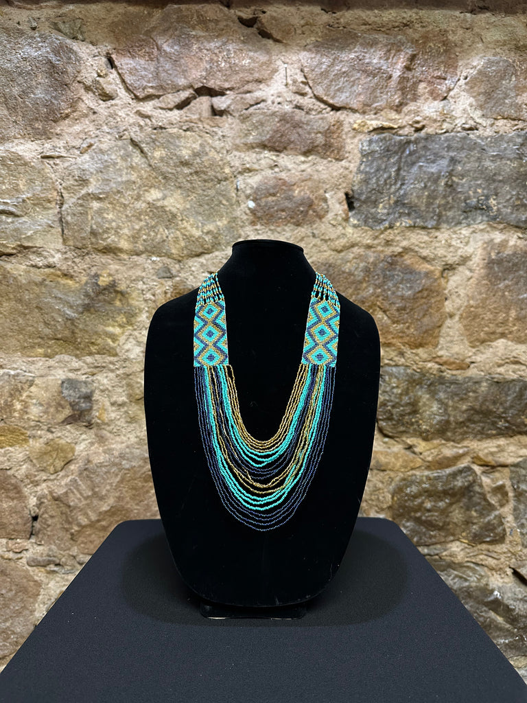 Falling Thread Beaded Necklace