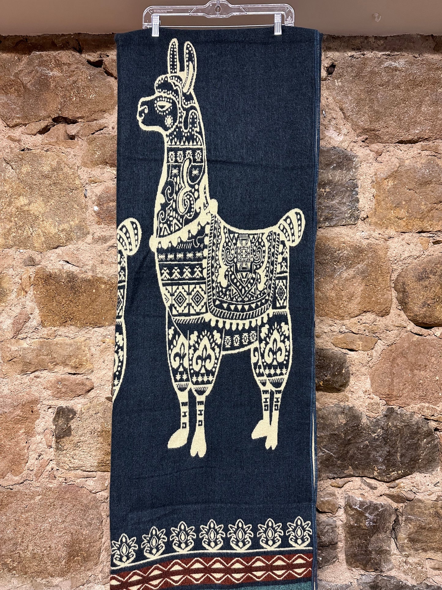 Llama Design Wool Blanket