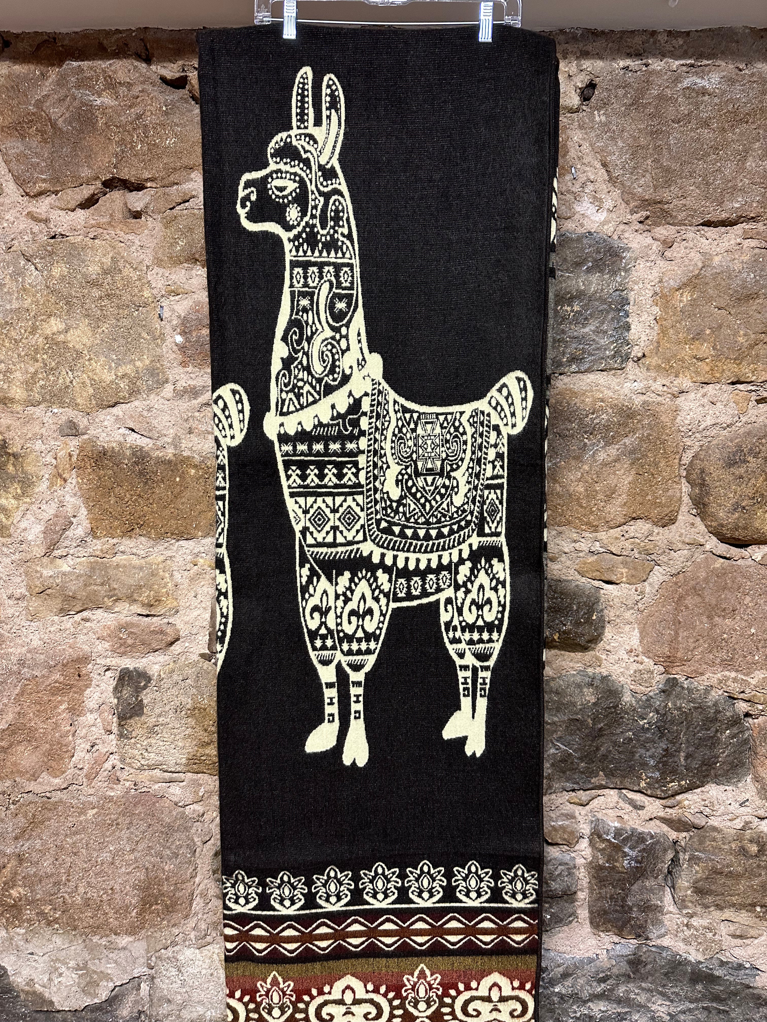 Llama Design Wool Blanket