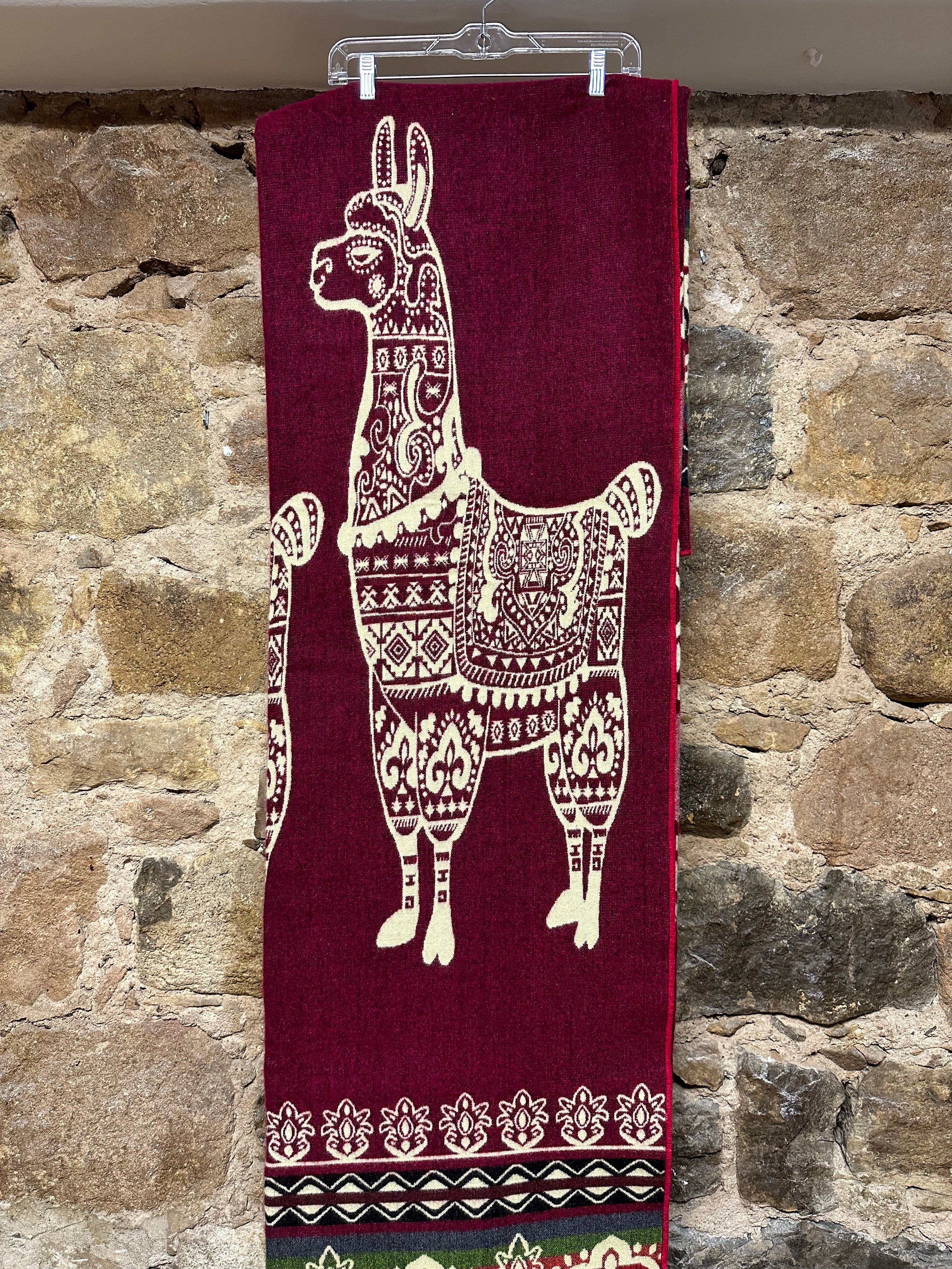 Llama Design Wool Blanket