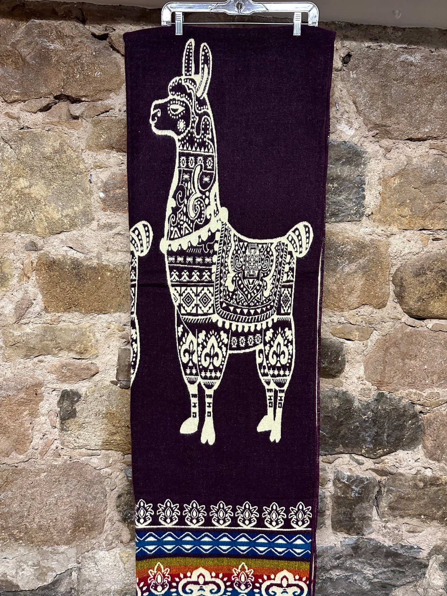 Llama Design Wool Blanket