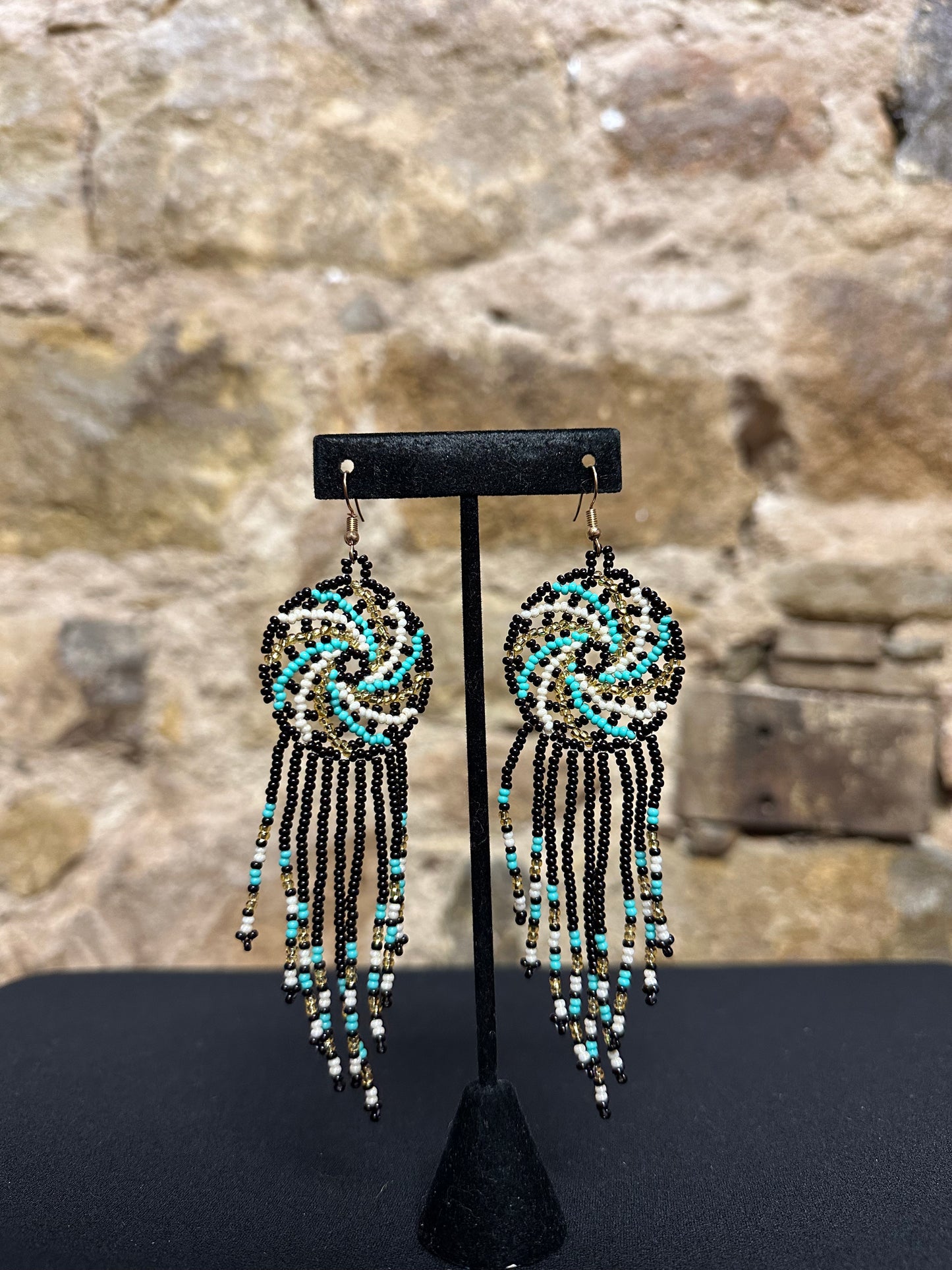 Pinwheel Beaded Earrings