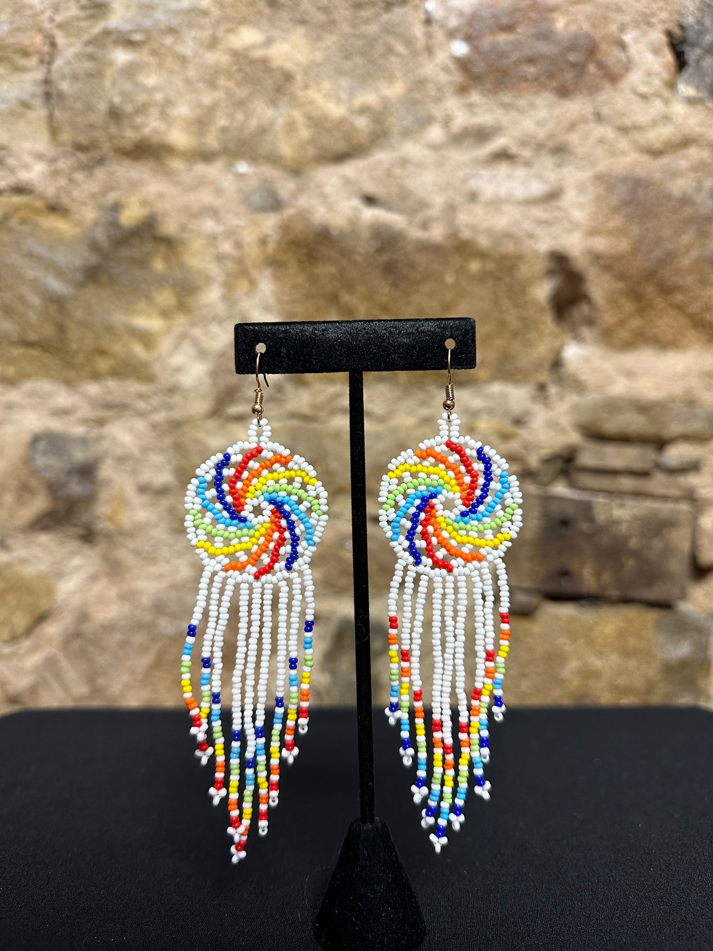 Pinwheel Beaded Earrings