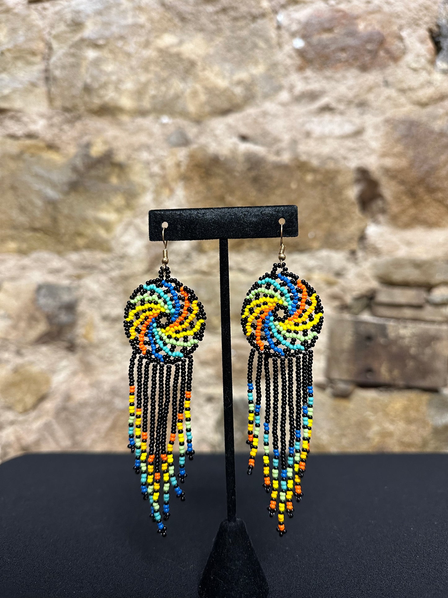 Pinwheel Beaded Earrings