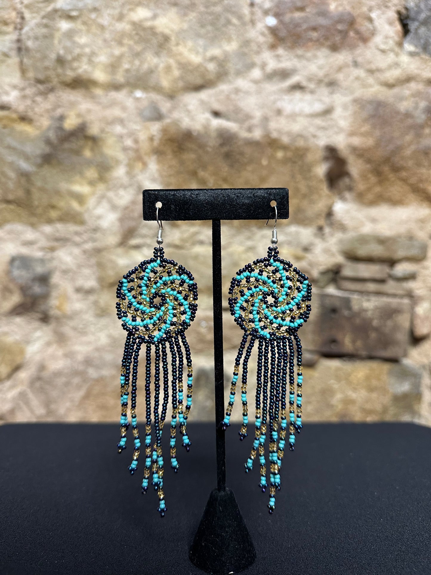 Pinwheel Beaded Earrings