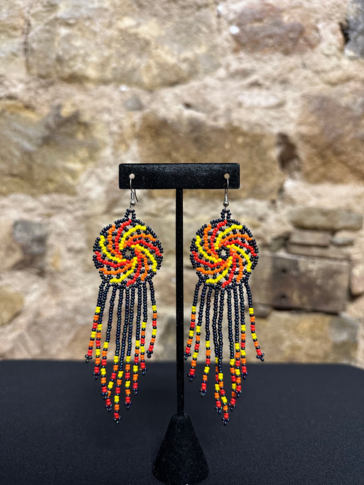 Pinwheel Beaded Earrings