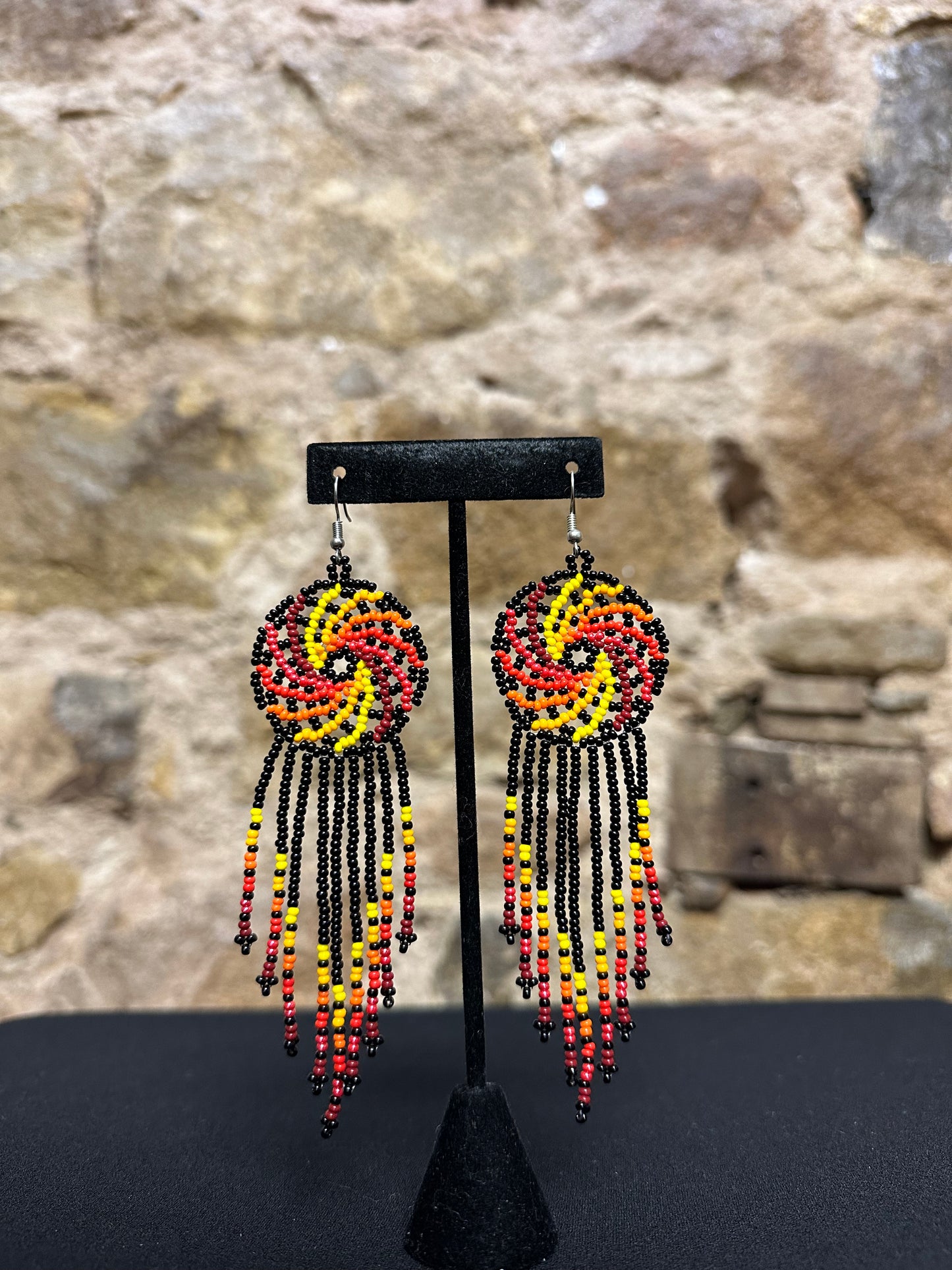 Pinwheel Beaded Earrings