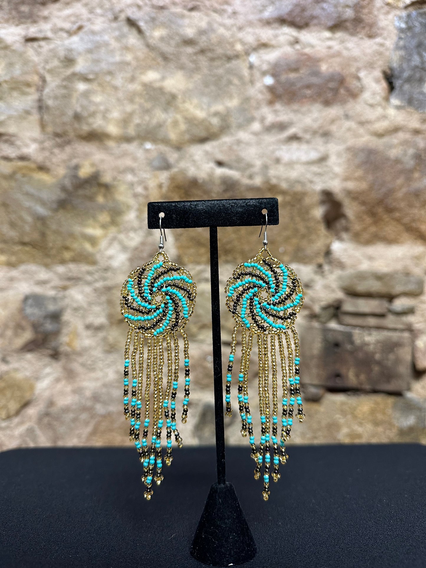 Pinwheel Beaded Earrings