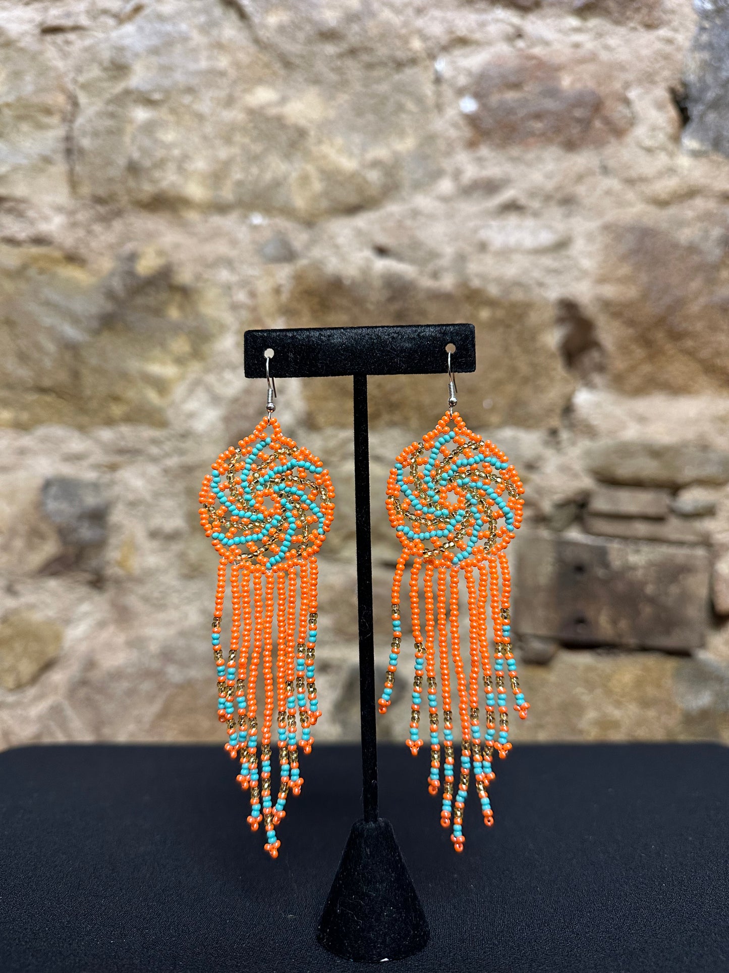 Pinwheel Beaded Earrings