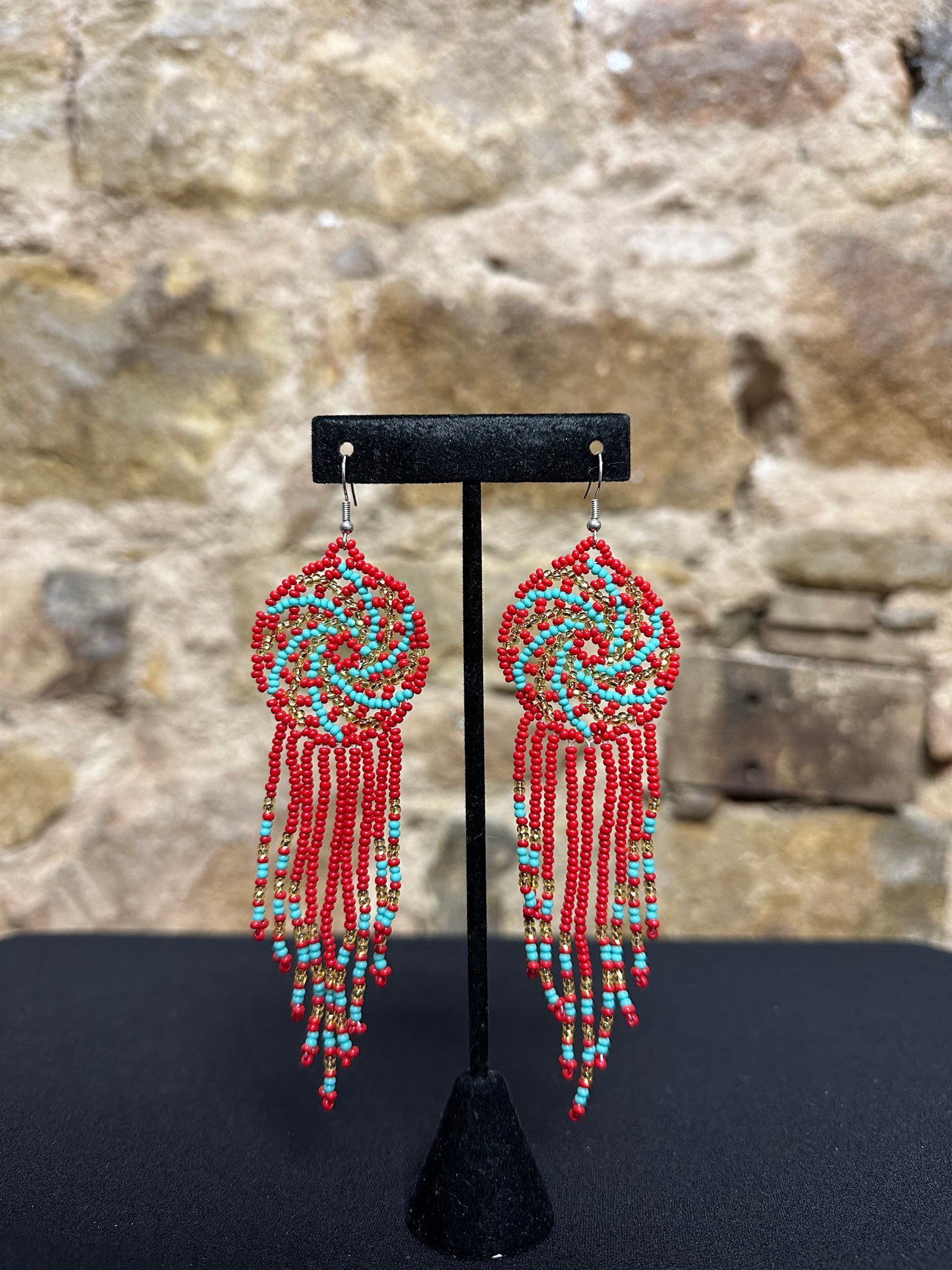 Pinwheel Beaded Earrings