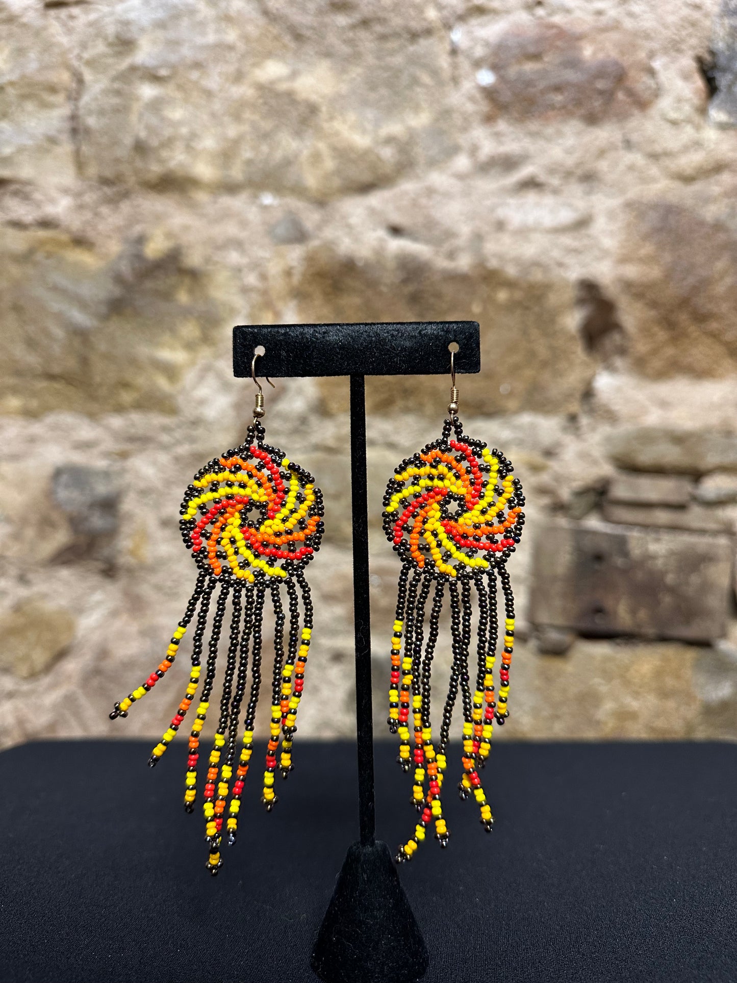 Pinwheel Beaded Earrings