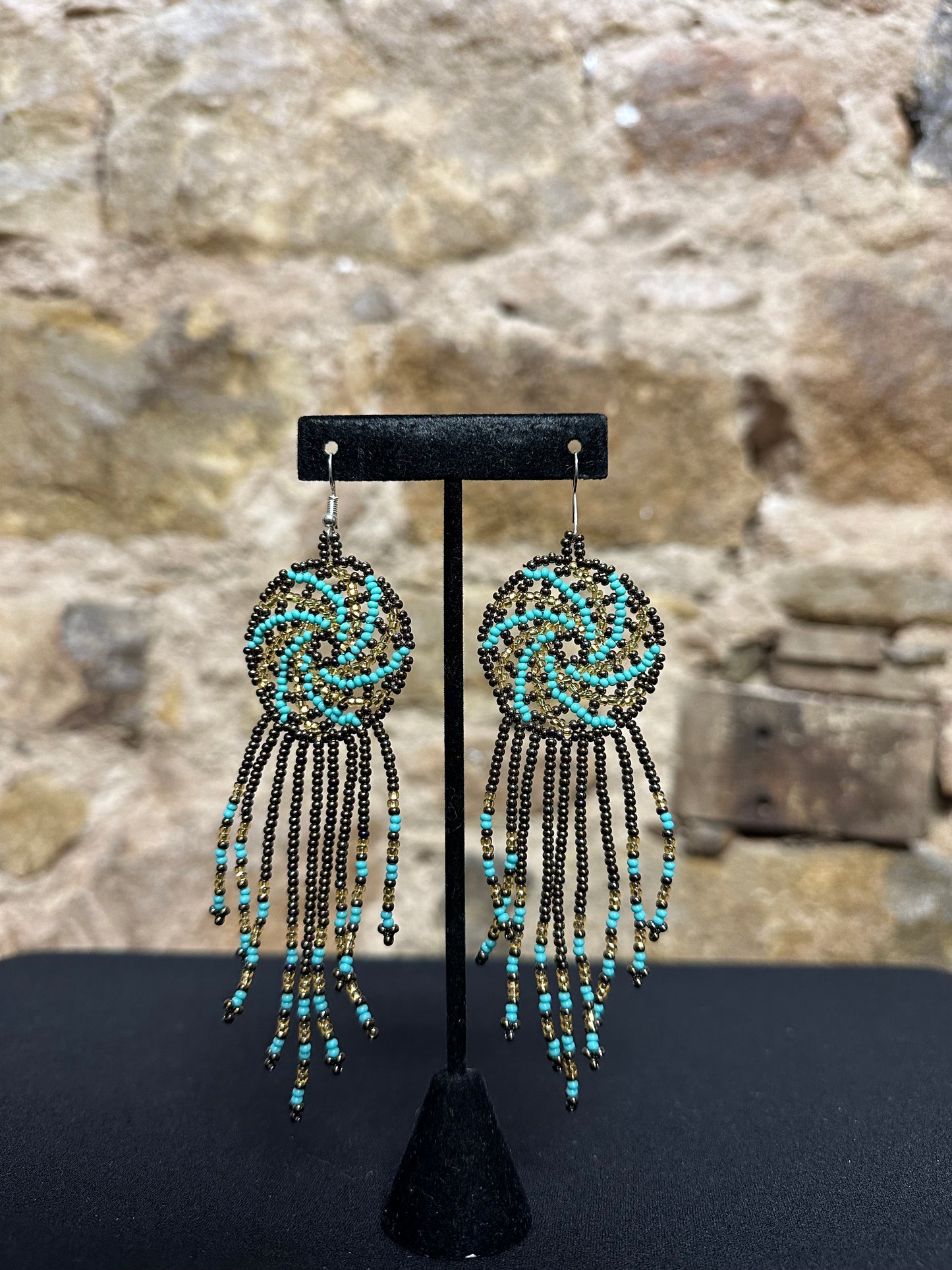 Pinwheel Beaded Earrings