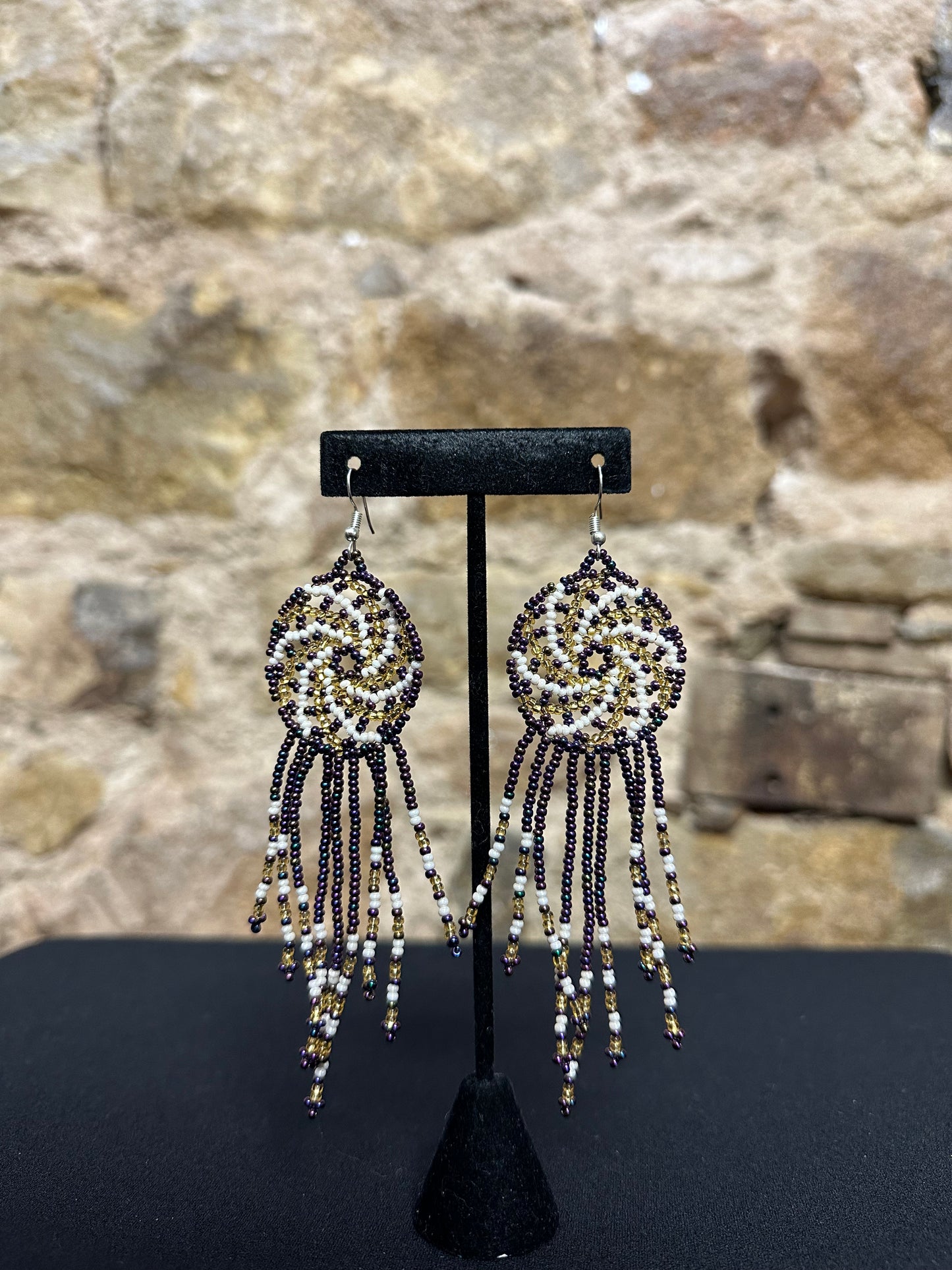 Pinwheel Beaded Earrings