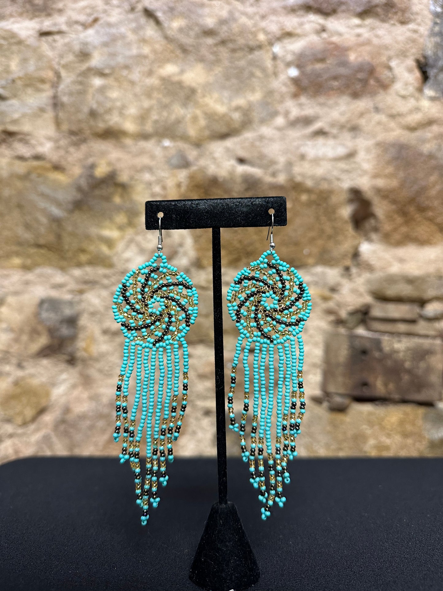 Pinwheel Beaded Earrings