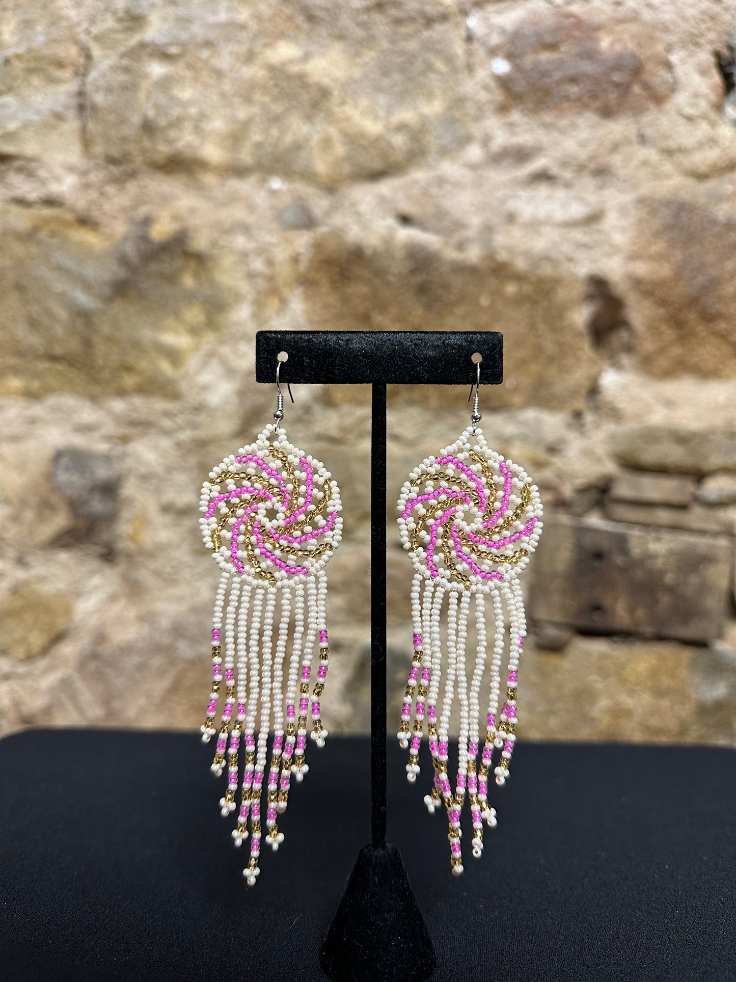 Pinwheel Beaded Earrings