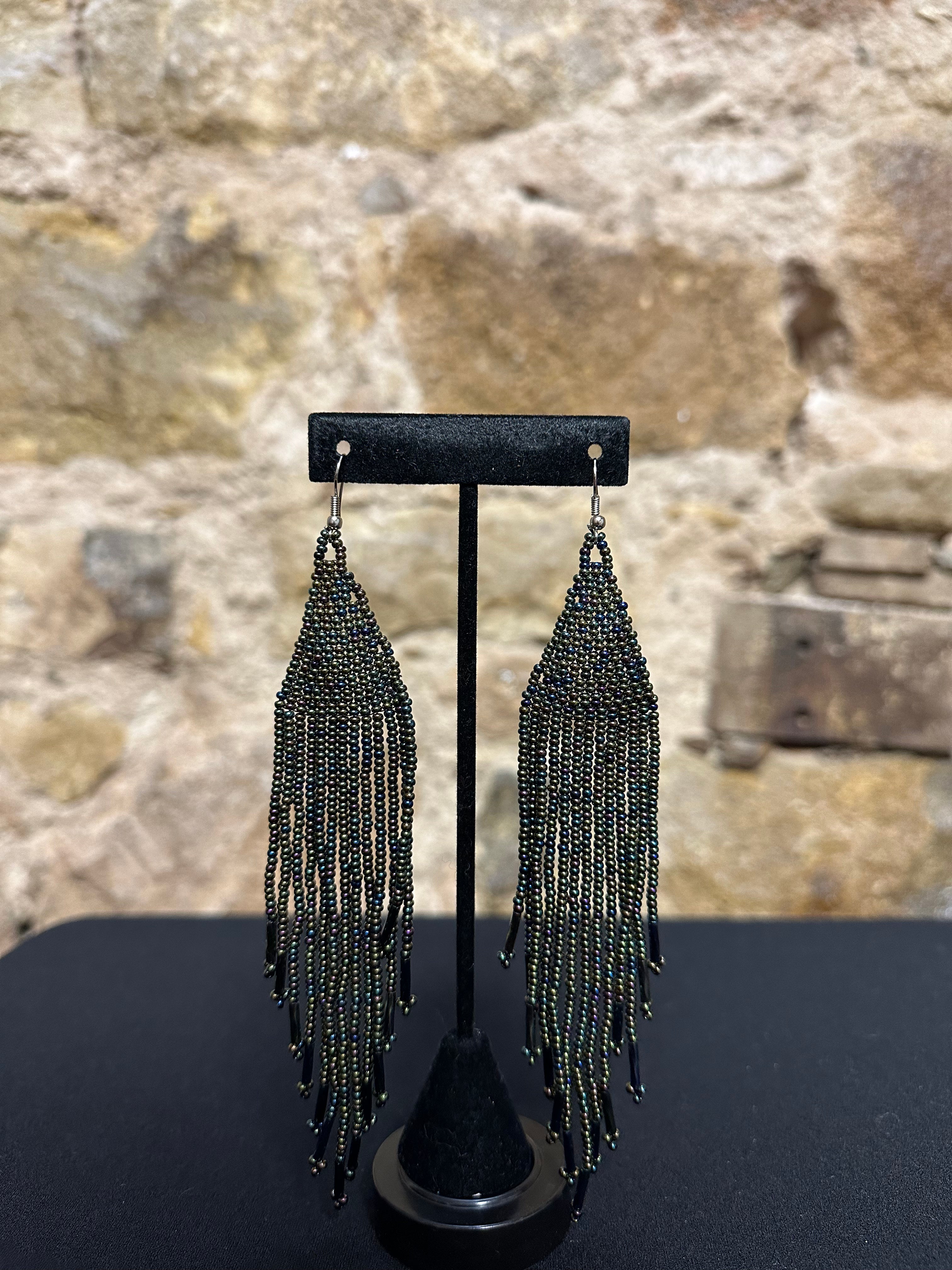 Pyramid Beaded Earrings