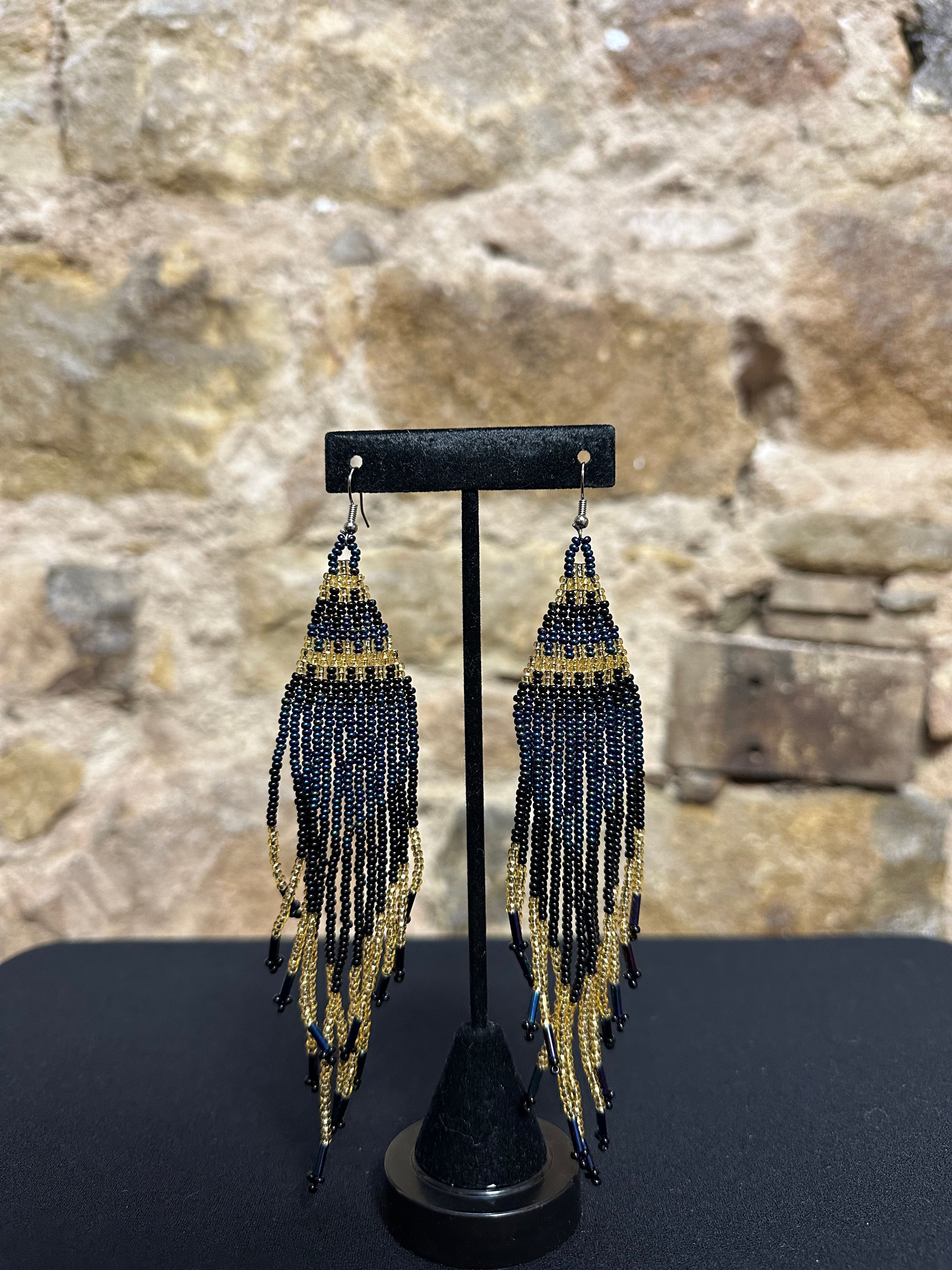 Pyramid Beaded Earrings