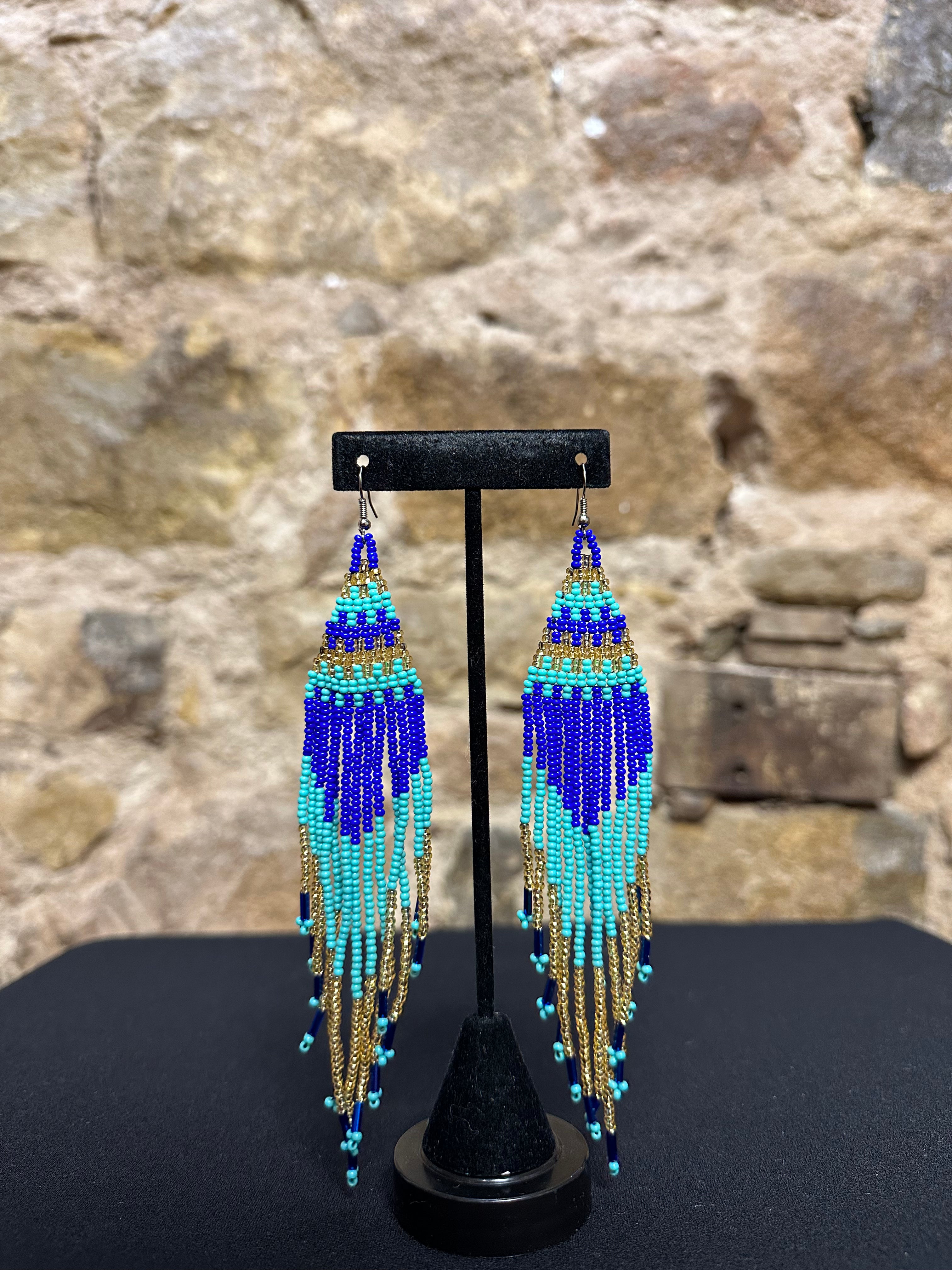 Pyramid Beaded Earrings