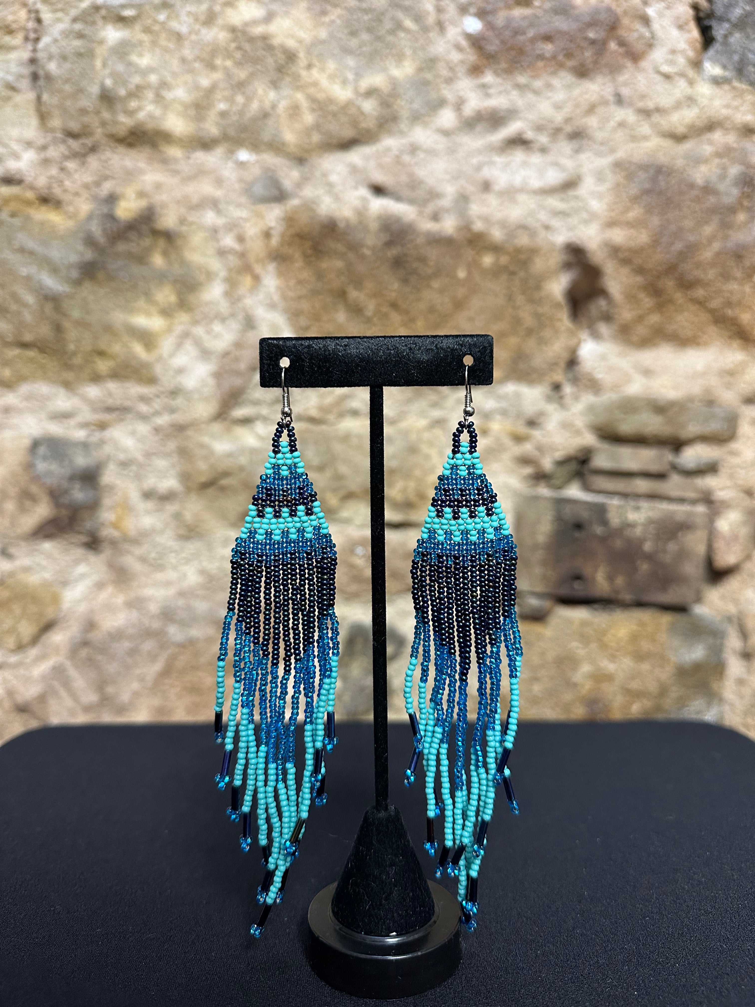 Pyramid Beaded Earrings