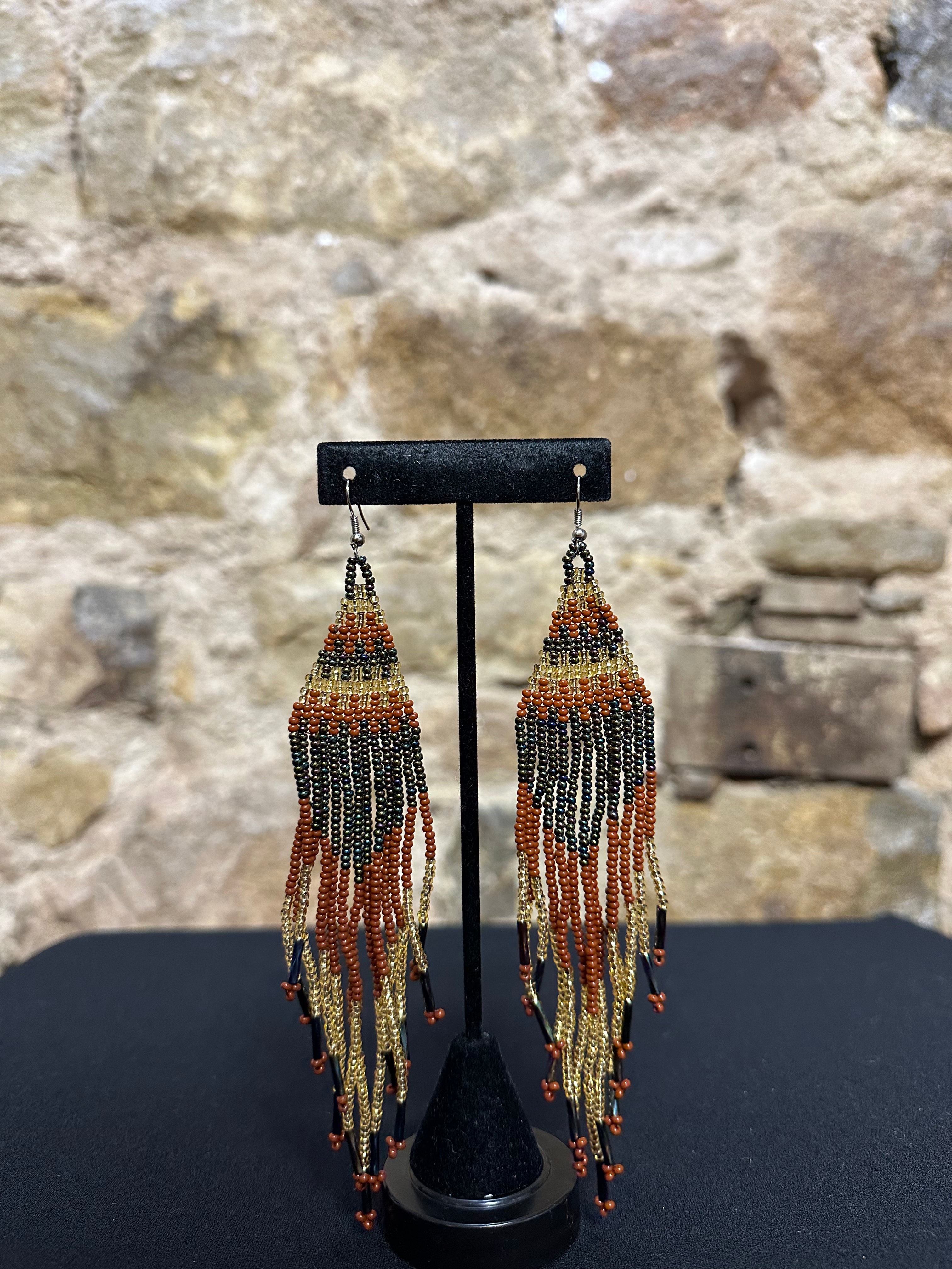 Pyramid Beaded Earrings