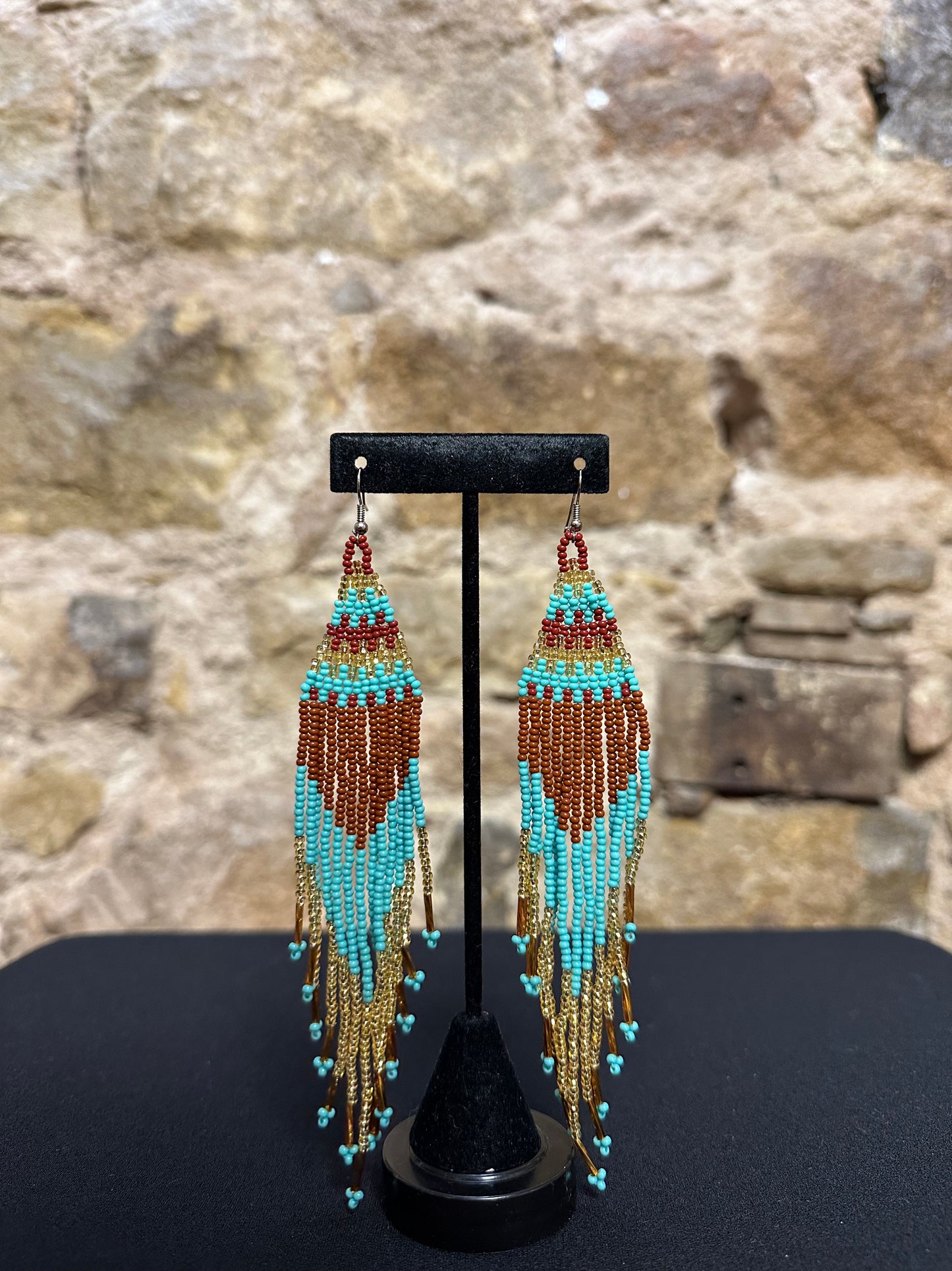 Pyramid Beaded Earrings