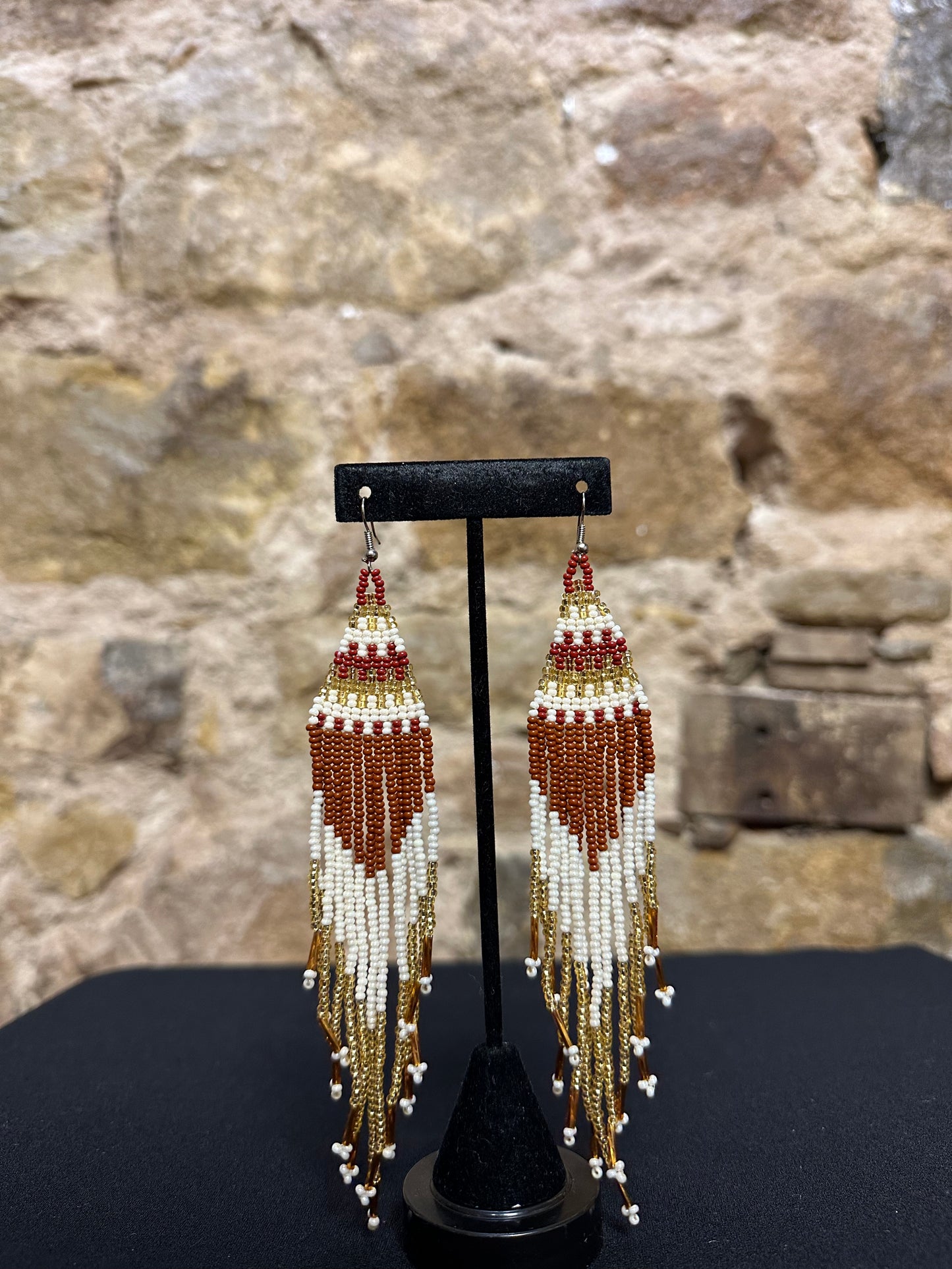 Pyramid Beaded Earrings