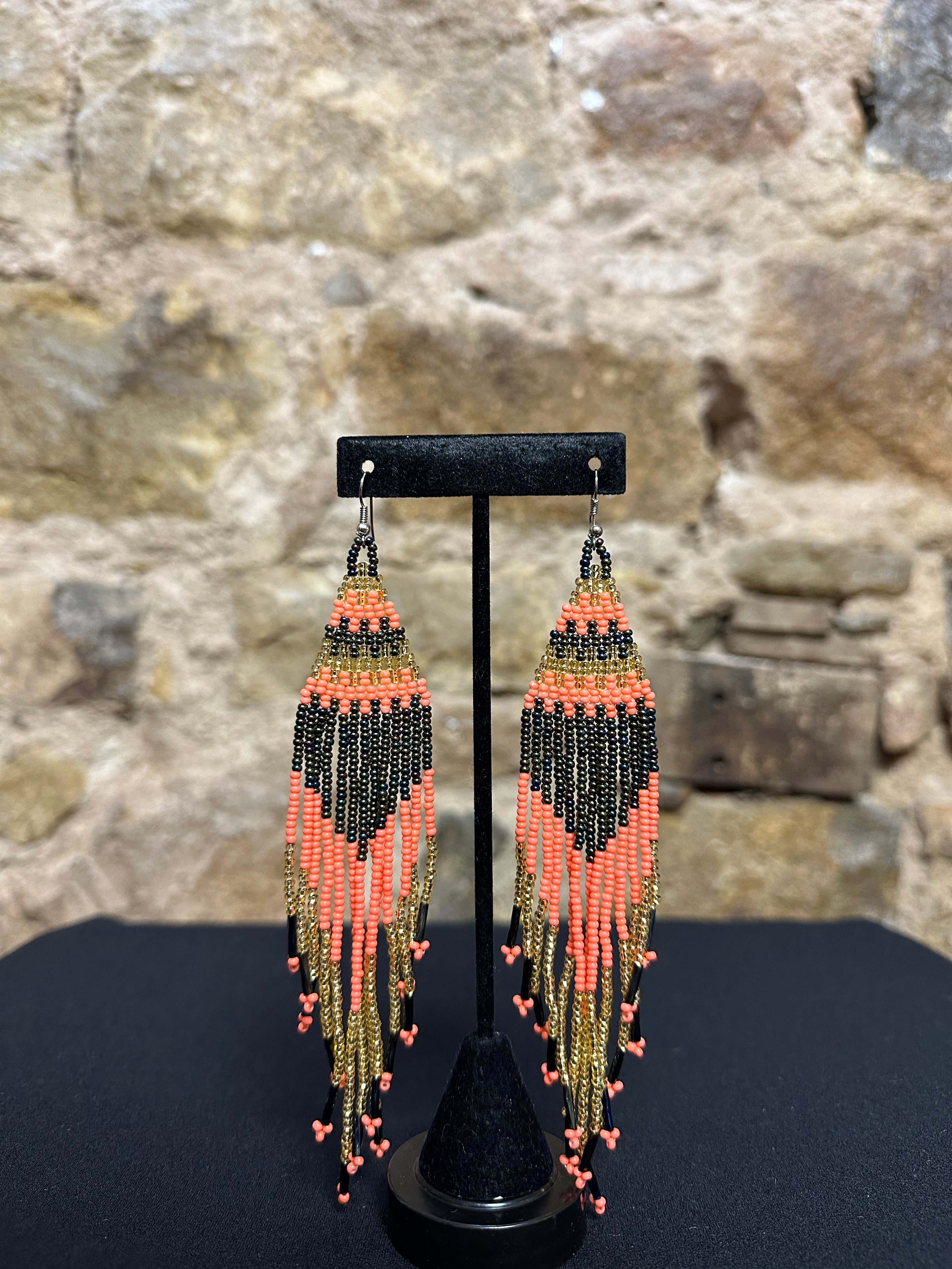 Pyramid Beaded Earrings