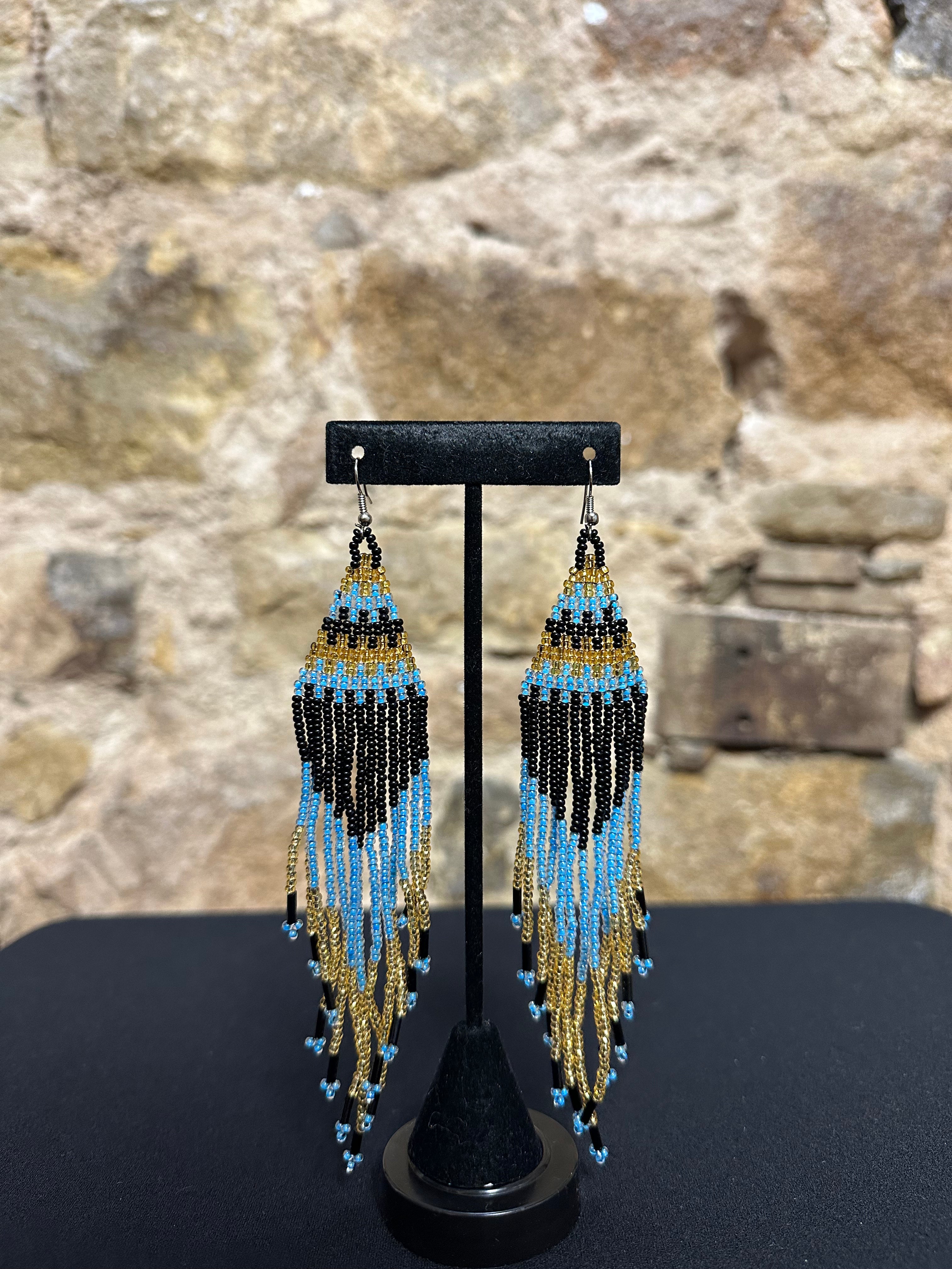 Pyramid Beaded Earrings