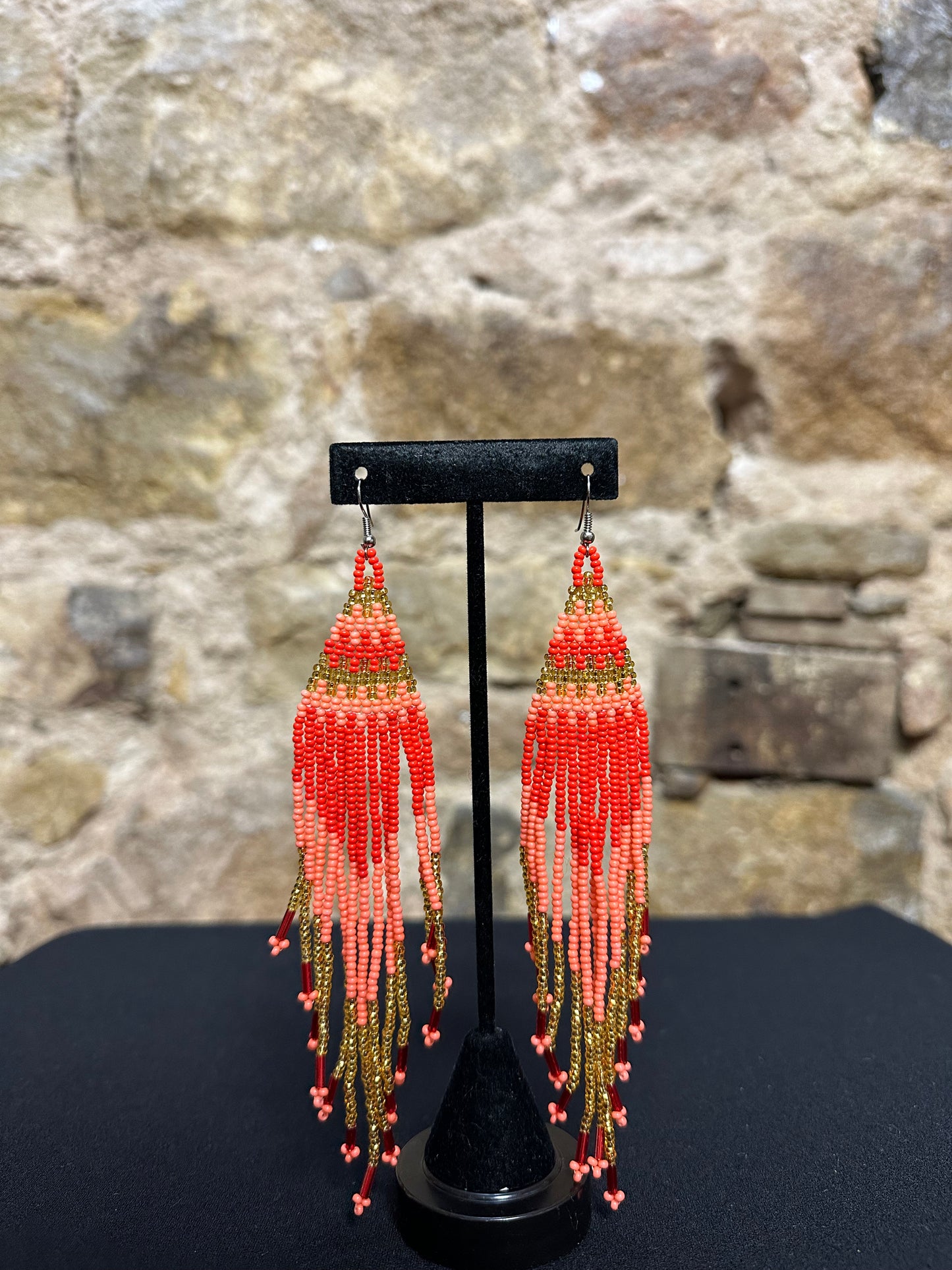 Pyramid Beaded Earrings