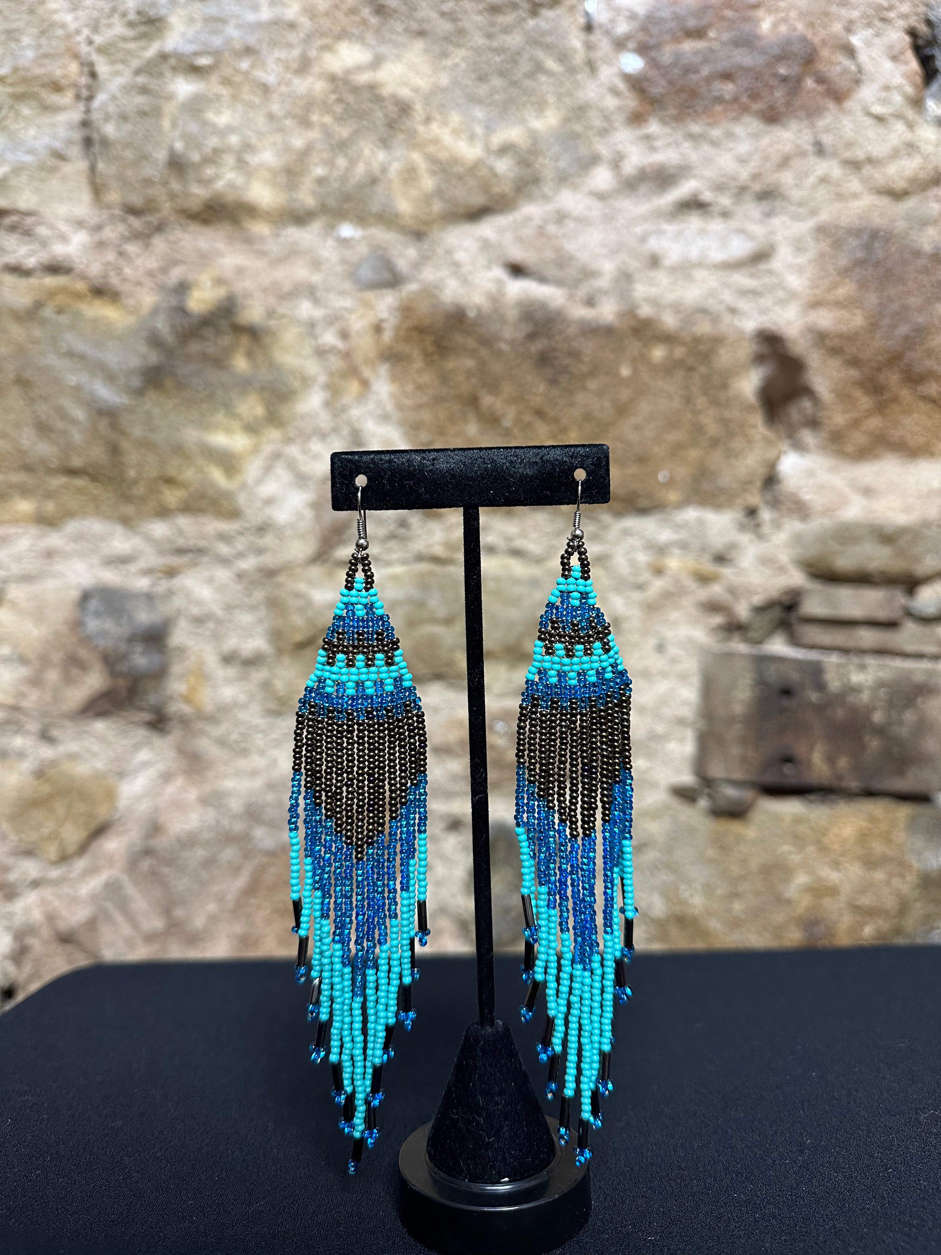 Pyramid Beaded Earrings