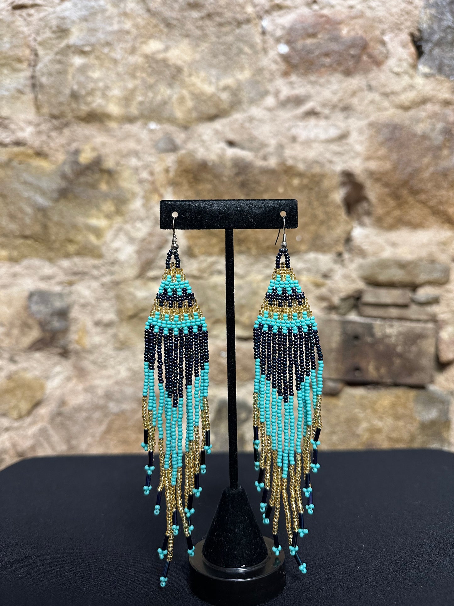 Pyramid Beaded Earrings