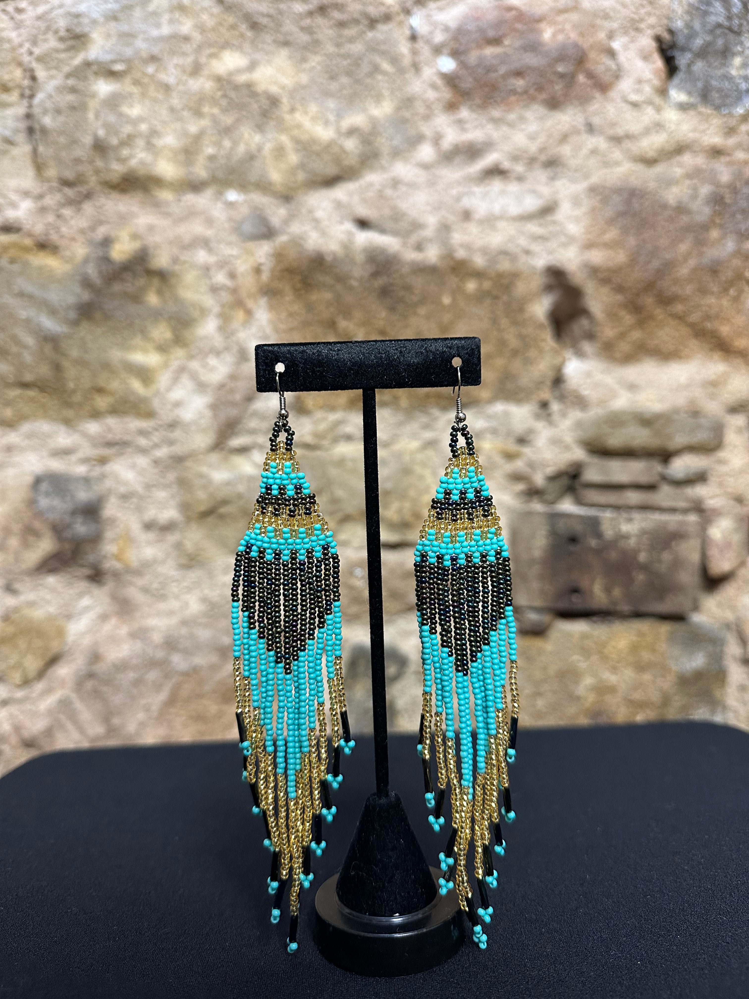 Pyramid Beaded Earrings