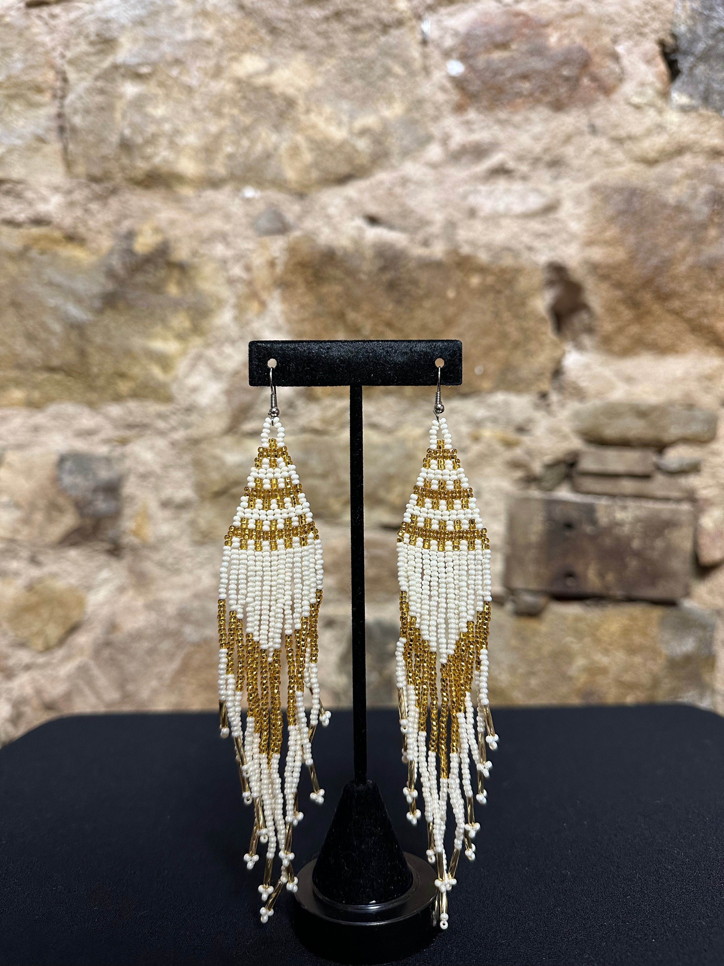 Pyramid Beaded Earrings