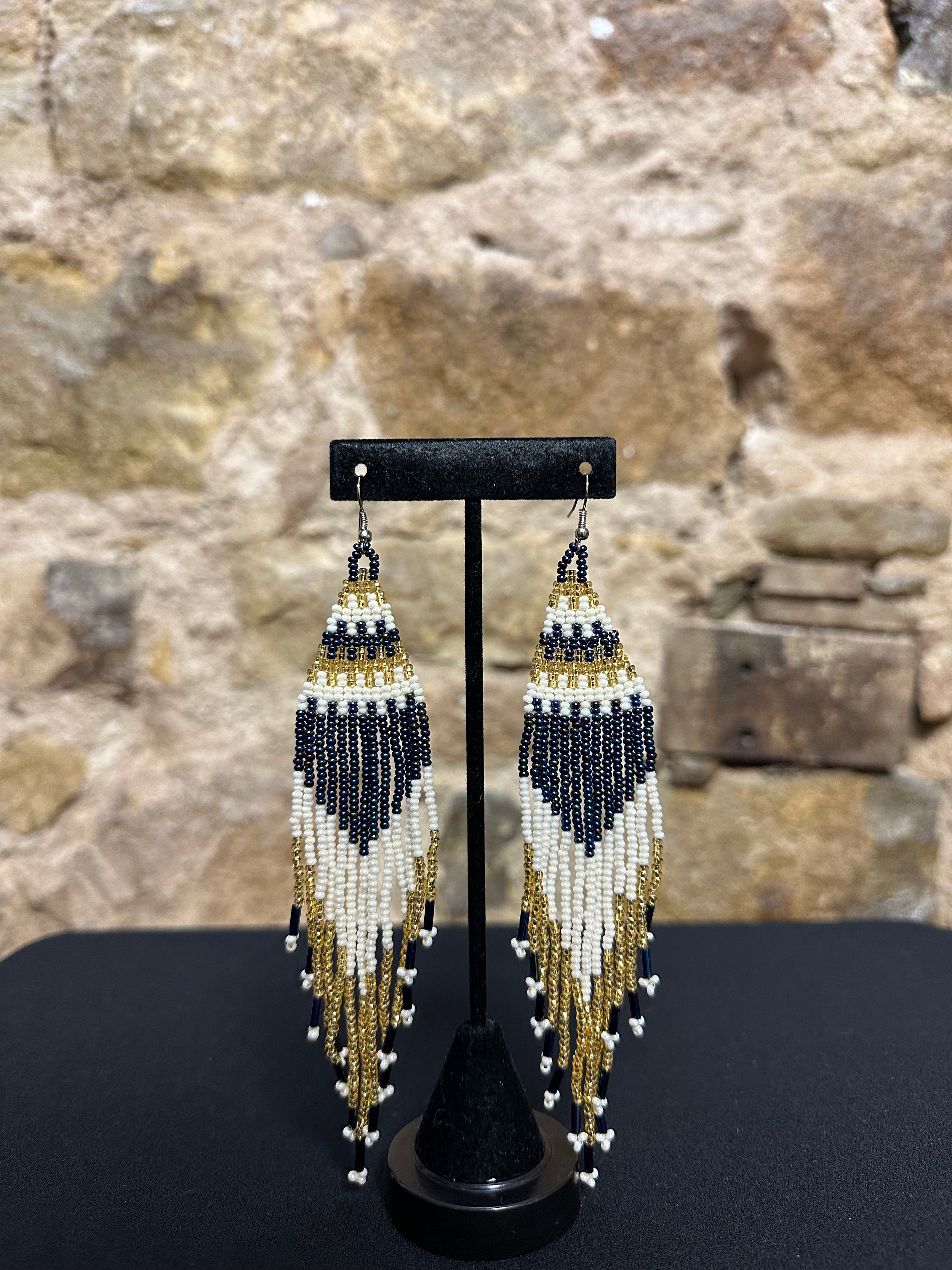 Pyramid Beaded Earrings