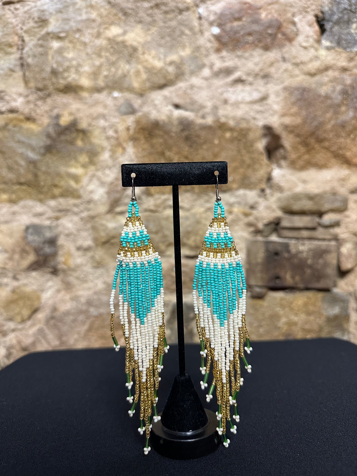 Pyramid Beaded Earrings