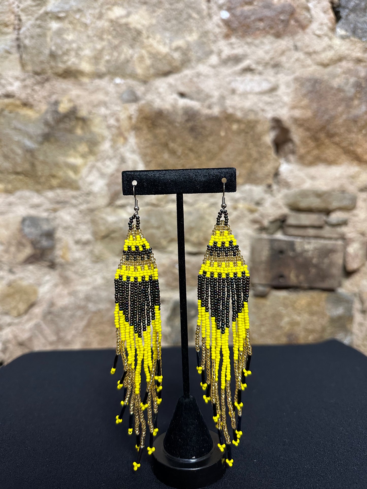 Pyramid Beaded Earrings