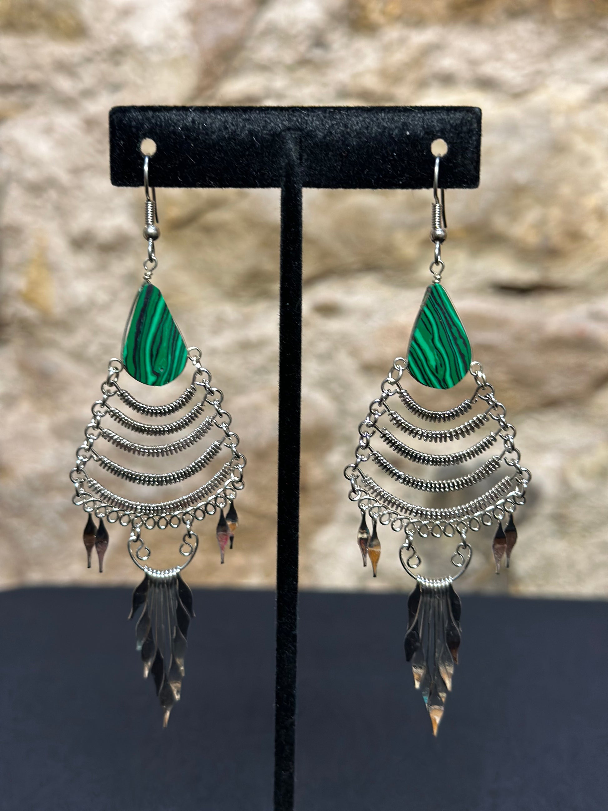 These beautiful hand made waterfall earrings with an authentic stone will bring a smile to your face especially when you are picking a pair of earrings to wear every day or for an occasion. Style them in the way you love most.