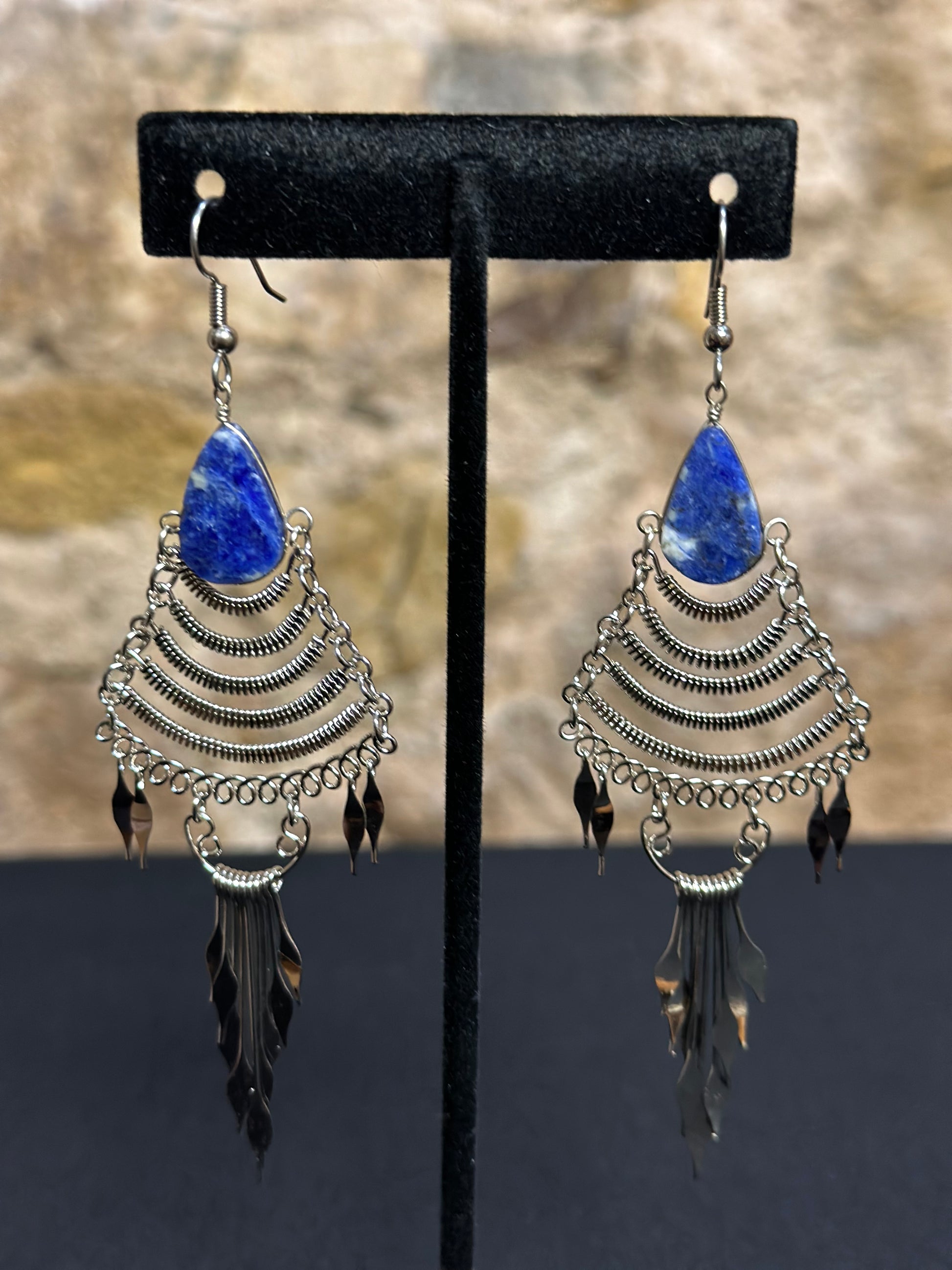 These beautiful hand made waterfall earrings with an authentic stone will bring a smile to your face especially when you are picking a pair of earrings to wear every day or for an occasion. Style them in the way you love most.