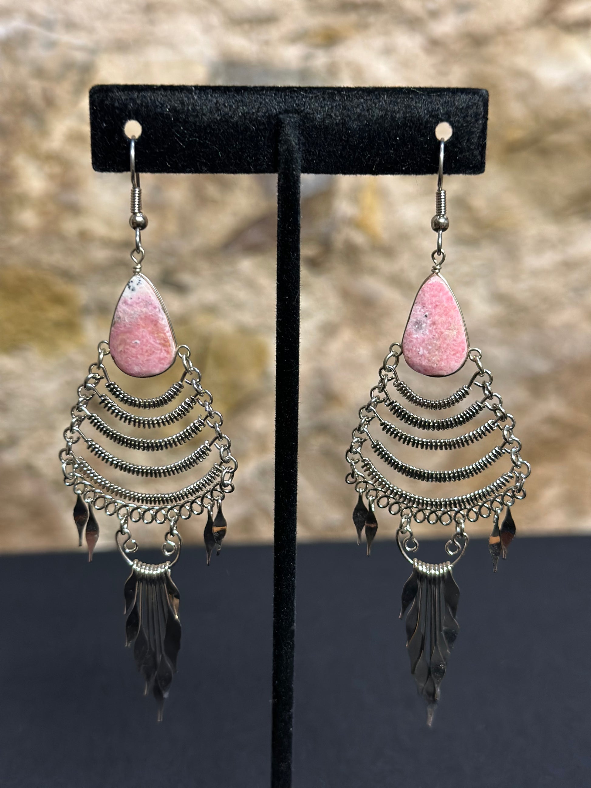 These beautiful hand made waterfall earrings with an authentic stone will bring a smile to your face especially when you are picking a pair of earrings to wear every day or for an occasion. Style them in the way you love most.